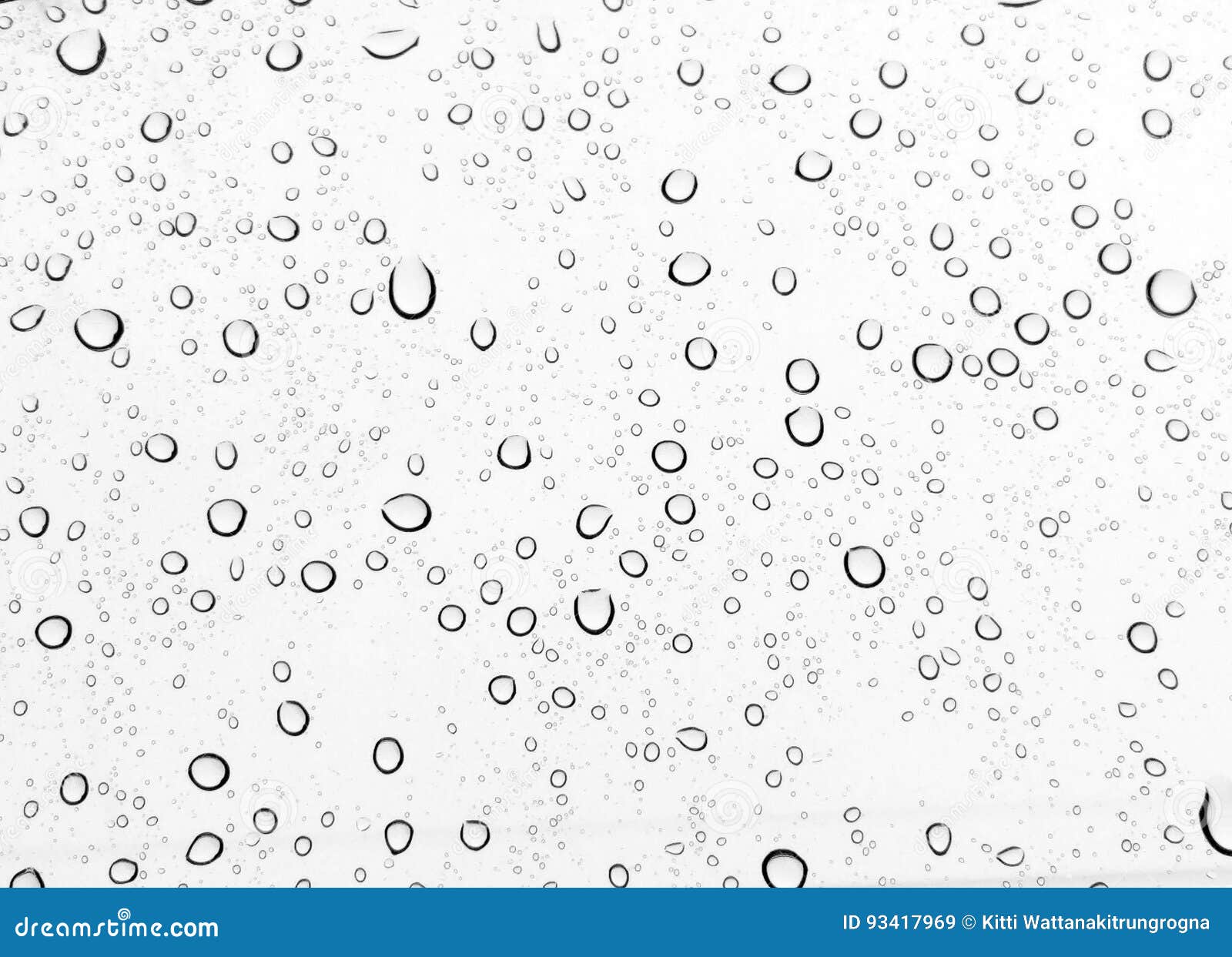 raindrops water drop on window glass white background