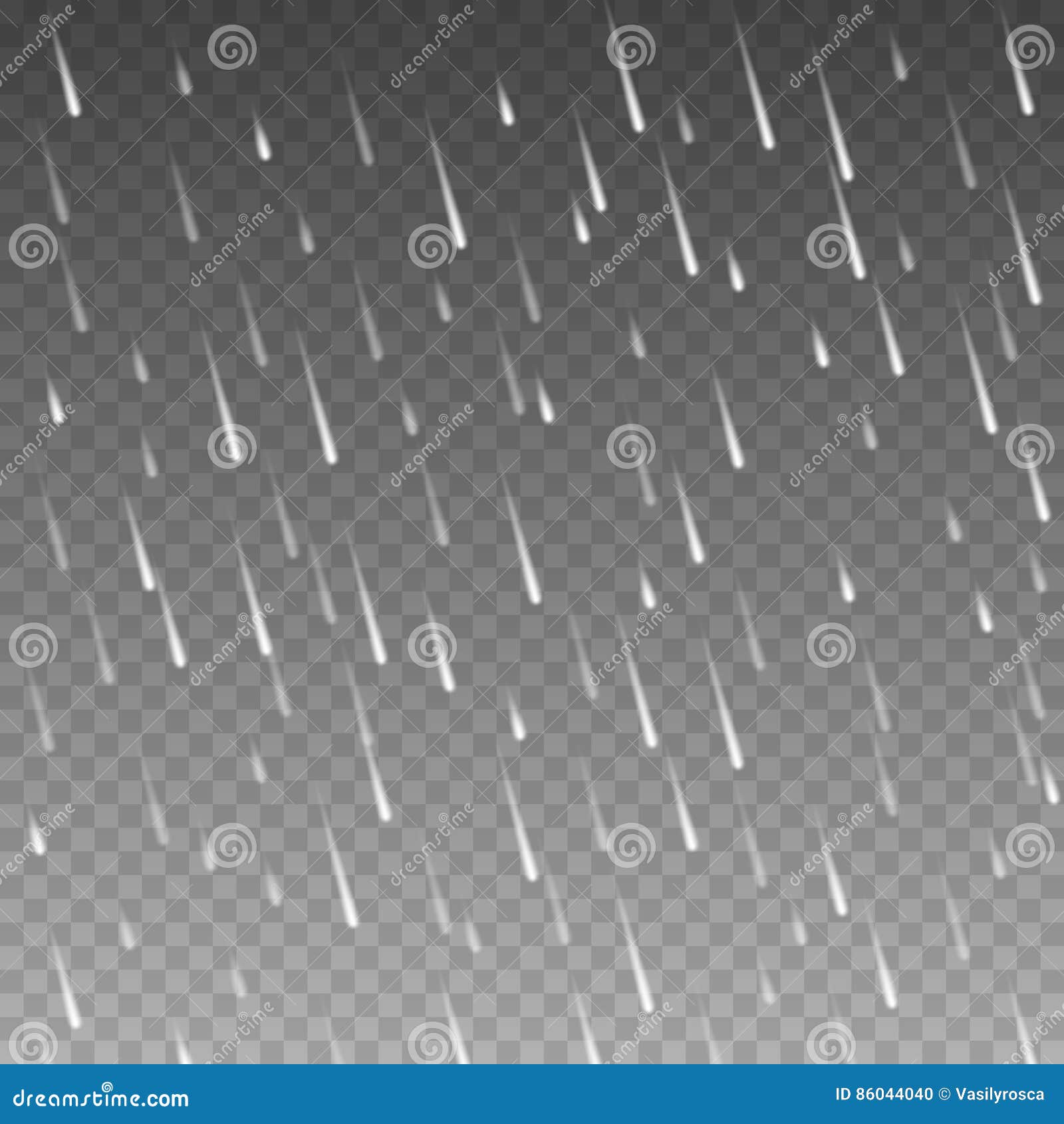 rainfall  template on transparent grid. rain effect  template