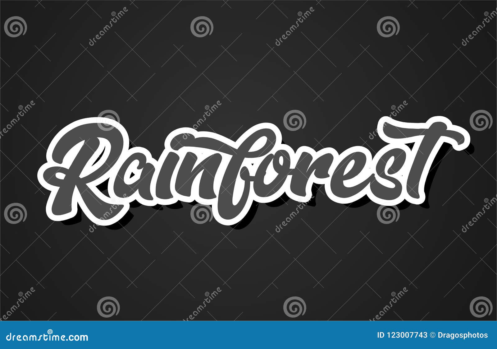 Rainforest Hand Writing Word Text Typography Design Logo Icon Stock