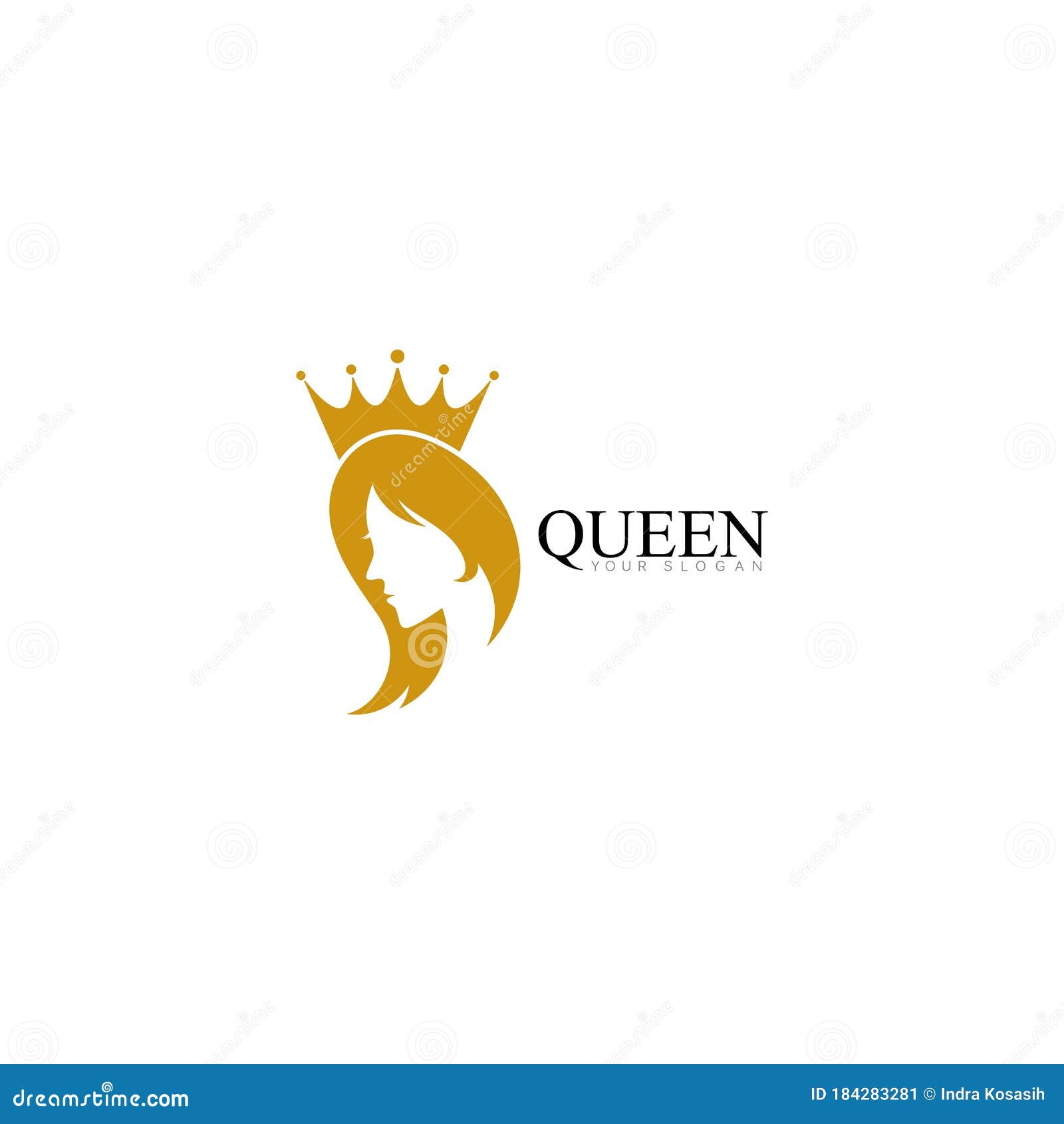 Logo Feminino, Cabelo Queen, Menina, Salão De Beleza, Modelo