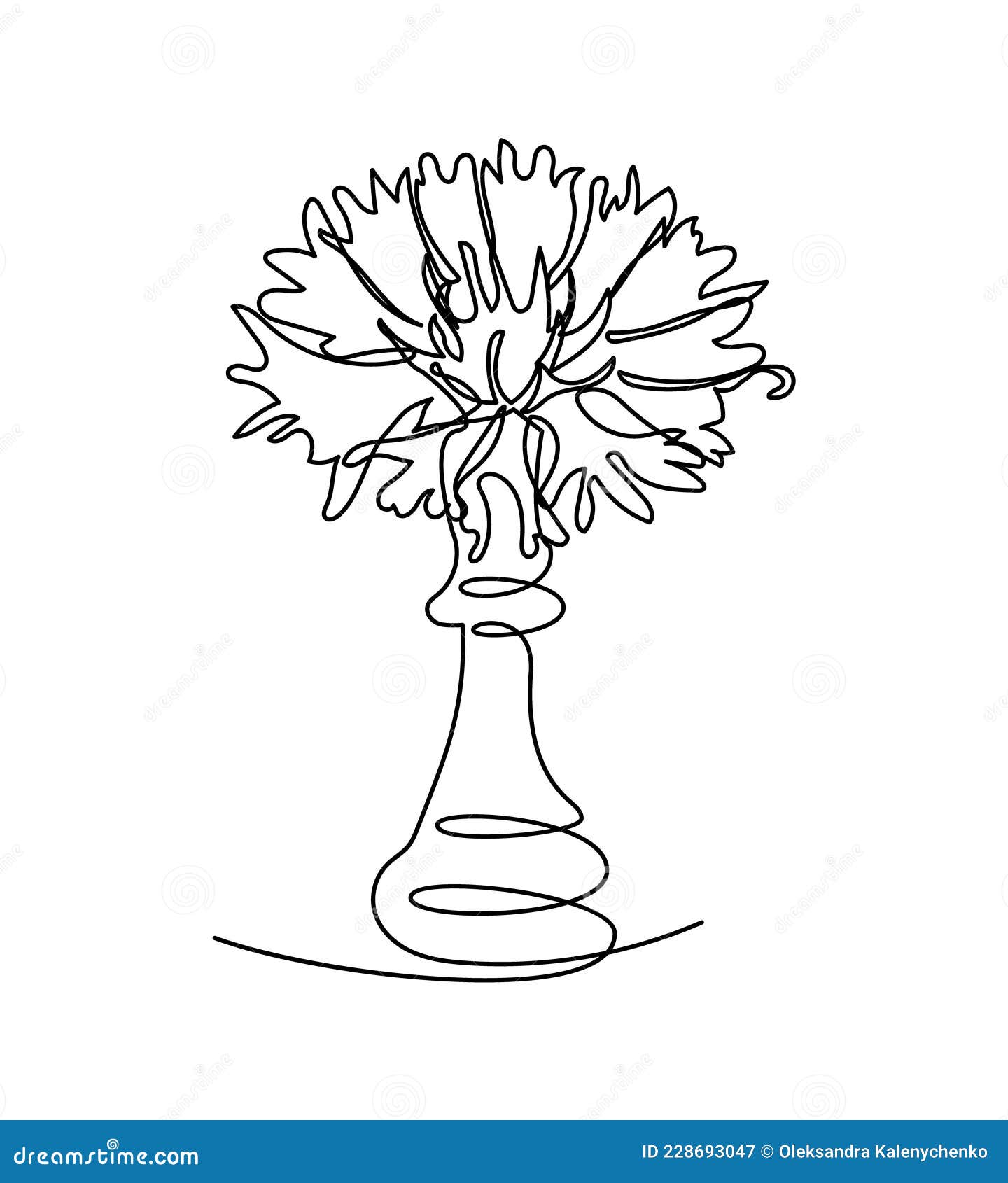 Rainha Do Xadrez Com Cornflower One Line Art. Desenho Em Linha Contínua De  Peças De Xadrez Com Flores. Ilustração do Vetor - Ilustração de flores,  vestido: 228693047