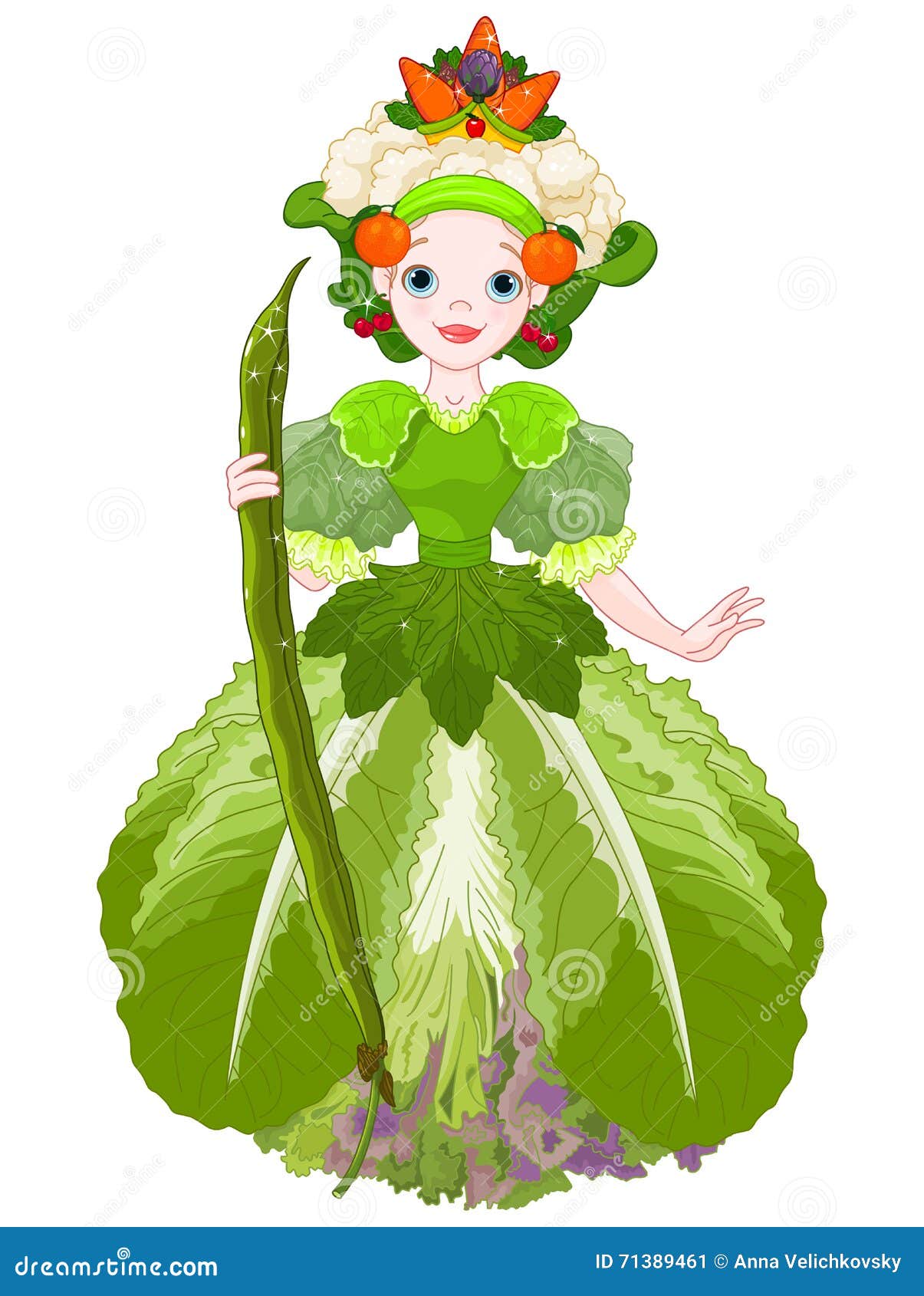 Rainha vegetal ilustração do vetor. Ilustração de fada 71389461