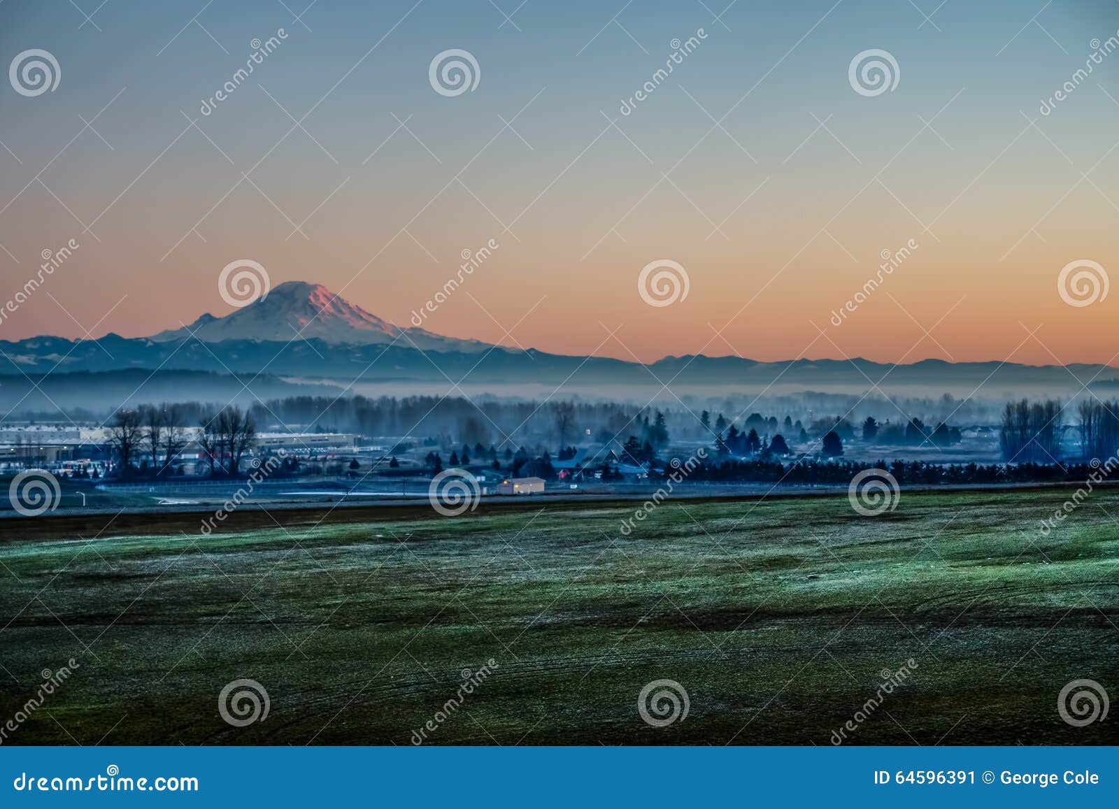 Rainier from Kent HDR stock image. Image of color, nature 64596391