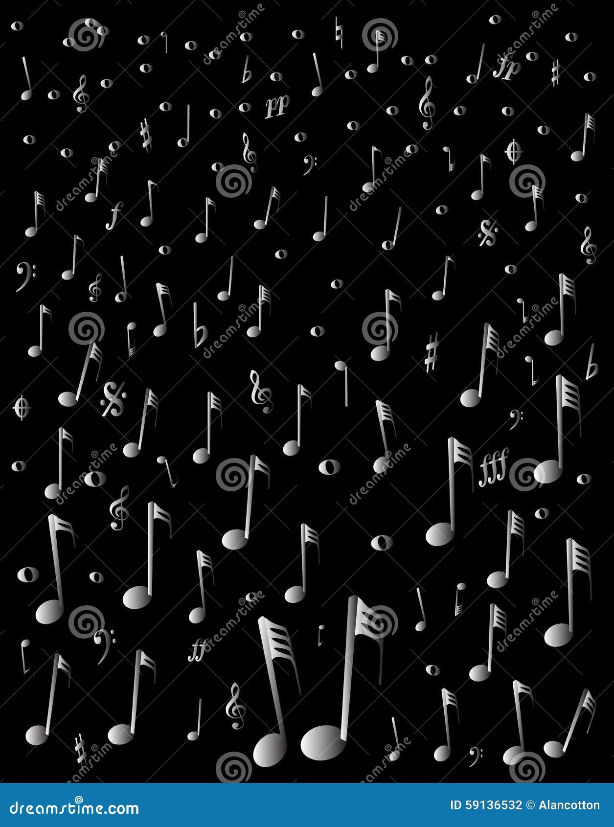 Raining Music stock illustration. Illustration of forte 59136532
