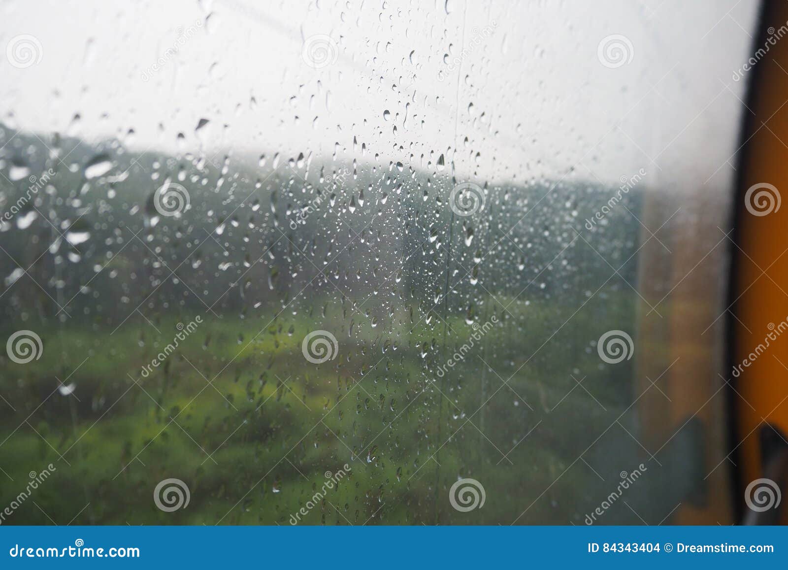 Rain Drops On The Glass Windows With Modern Office Building Background Stock Photo Image Of Drops Background 76436262