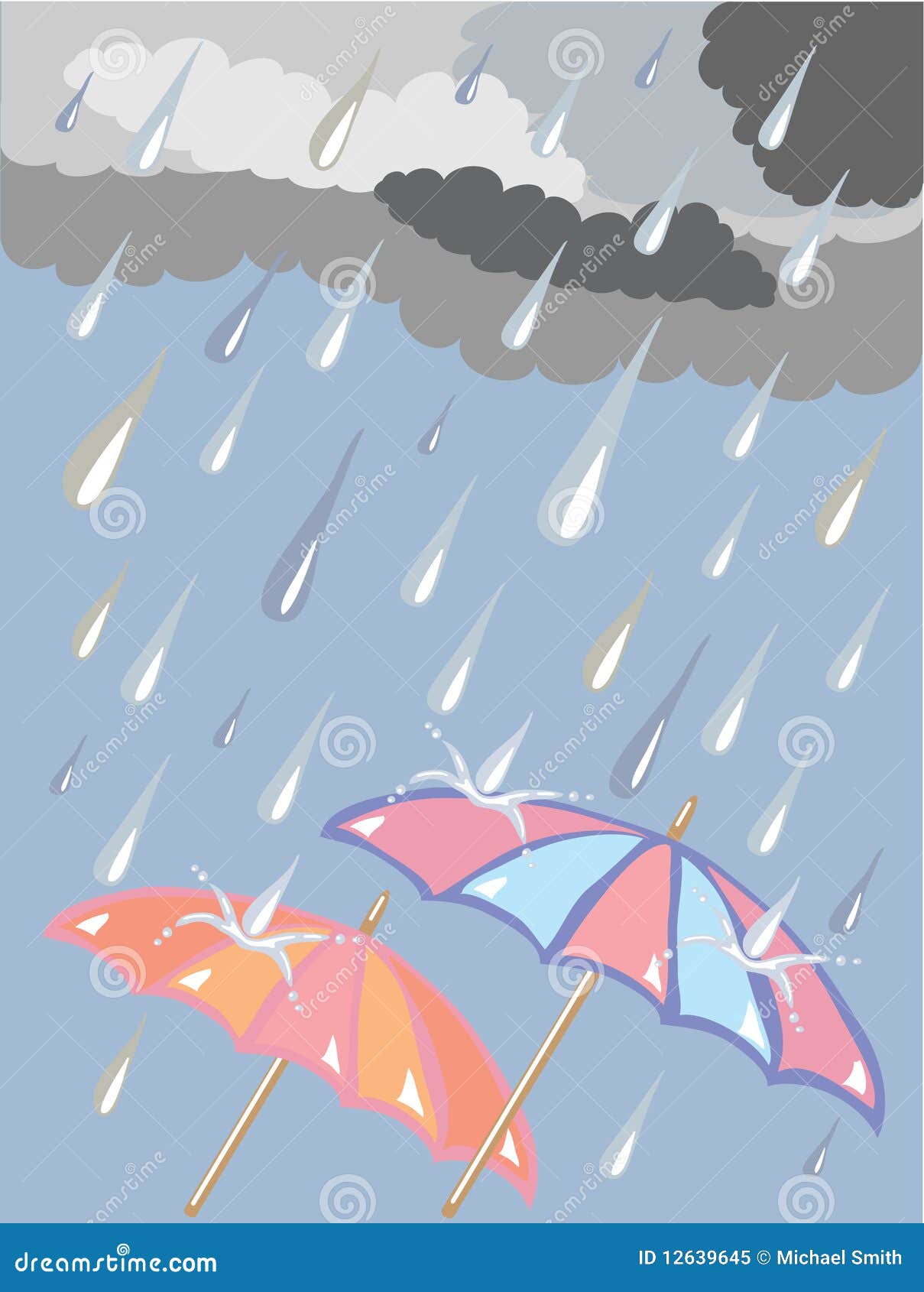 Rainy day stock vector. Illustration of raindrops, clouds 12639645