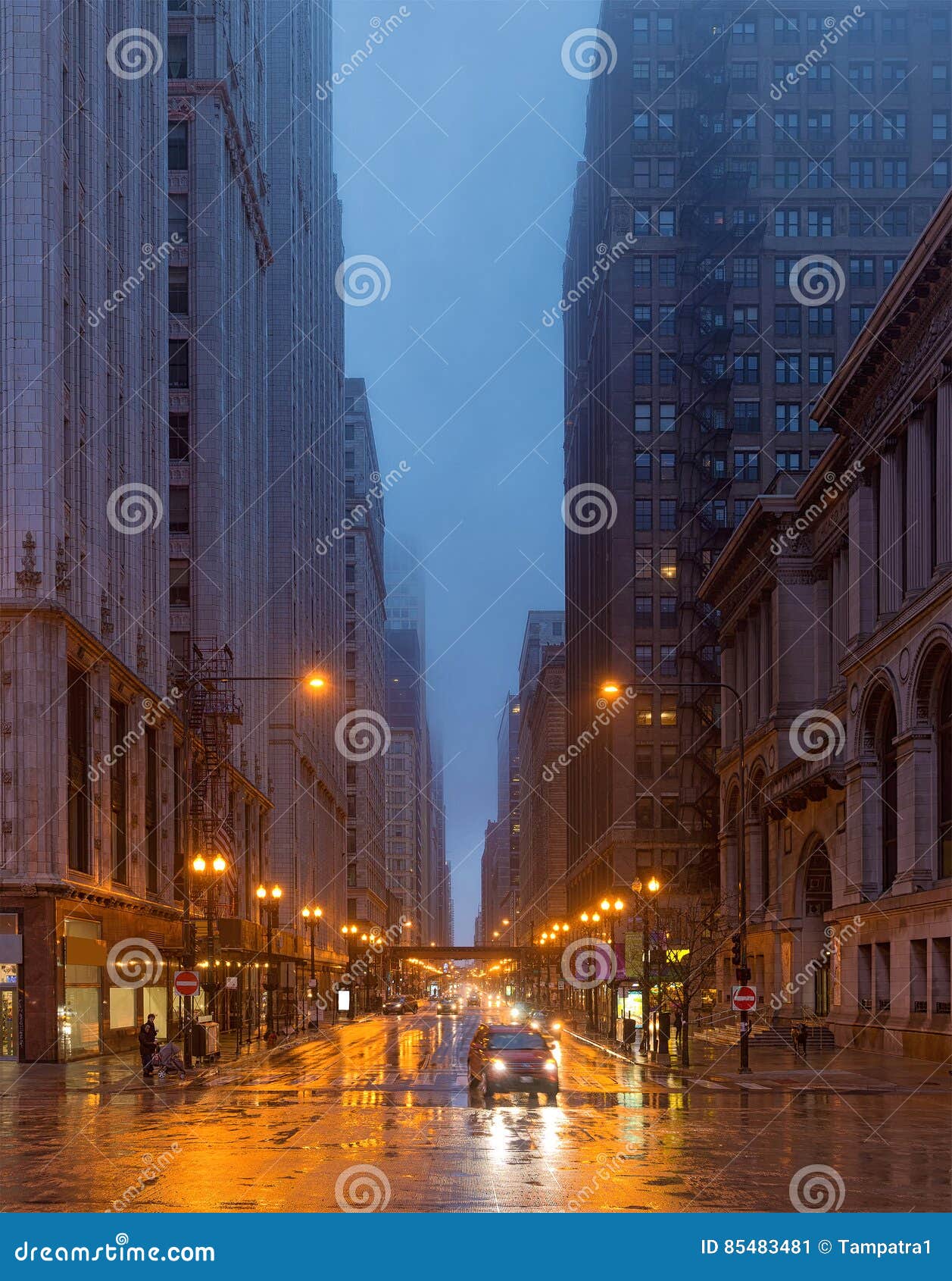 A Rainy Day in Chicago, Illinois, USA Stock Image Image of metropolis