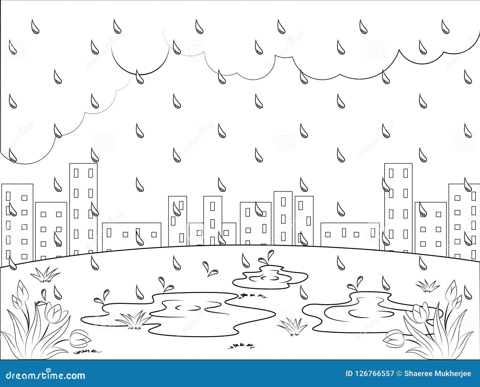 preschool rainy day coloring pages