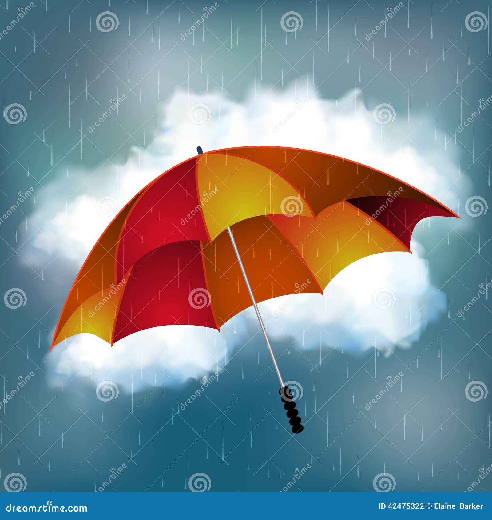 Rainy Day and Umbrella Background Stock Vector Illustration of cloudy