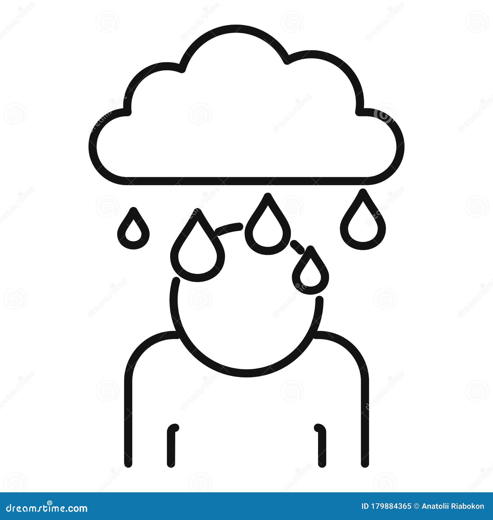 Rainy Depression Icon, Outline Style Stock Vector - Illustration of ...