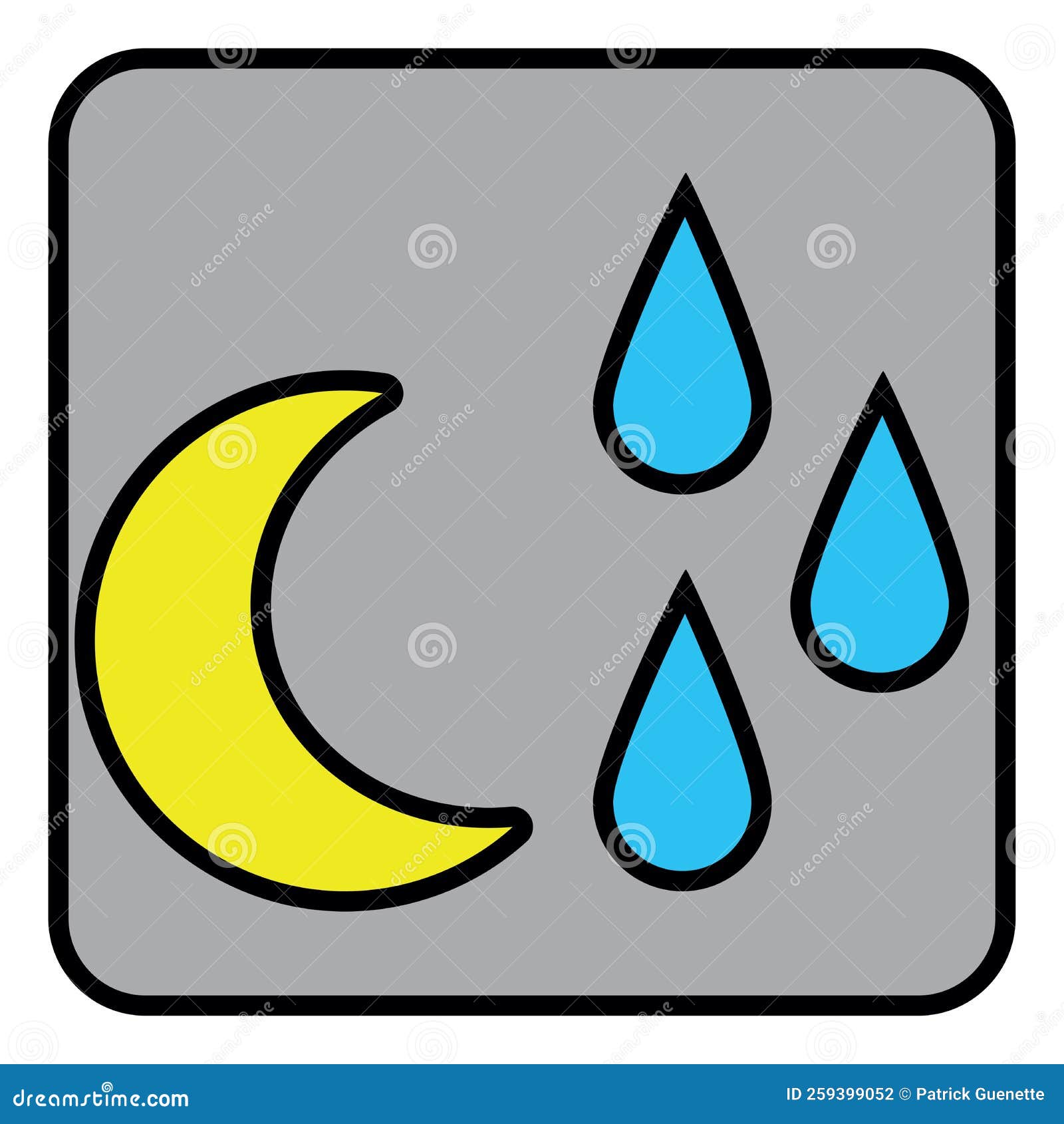Rainy night, icon stock vector. Illustration of wind 259399052