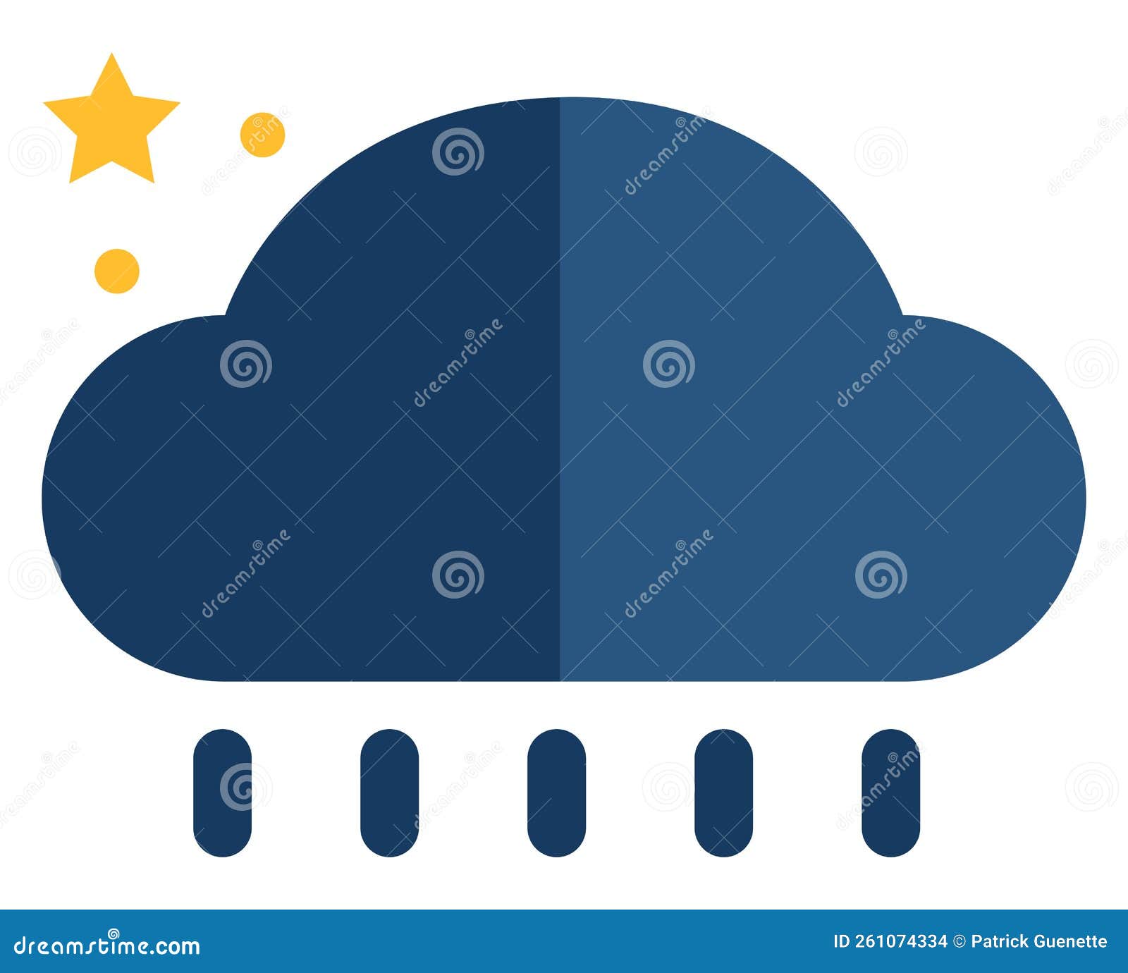 Rainy night, icon stock vector. Illustration of rainy 261074334