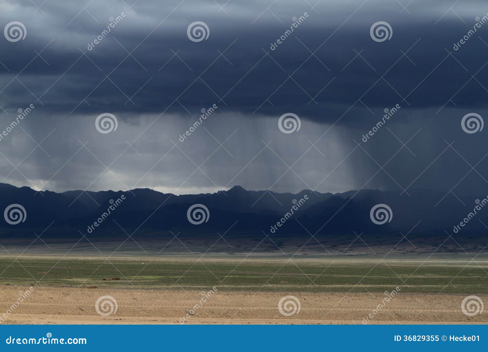 Rainy Season in Mongolia stock image. Image of meadows - 36829355