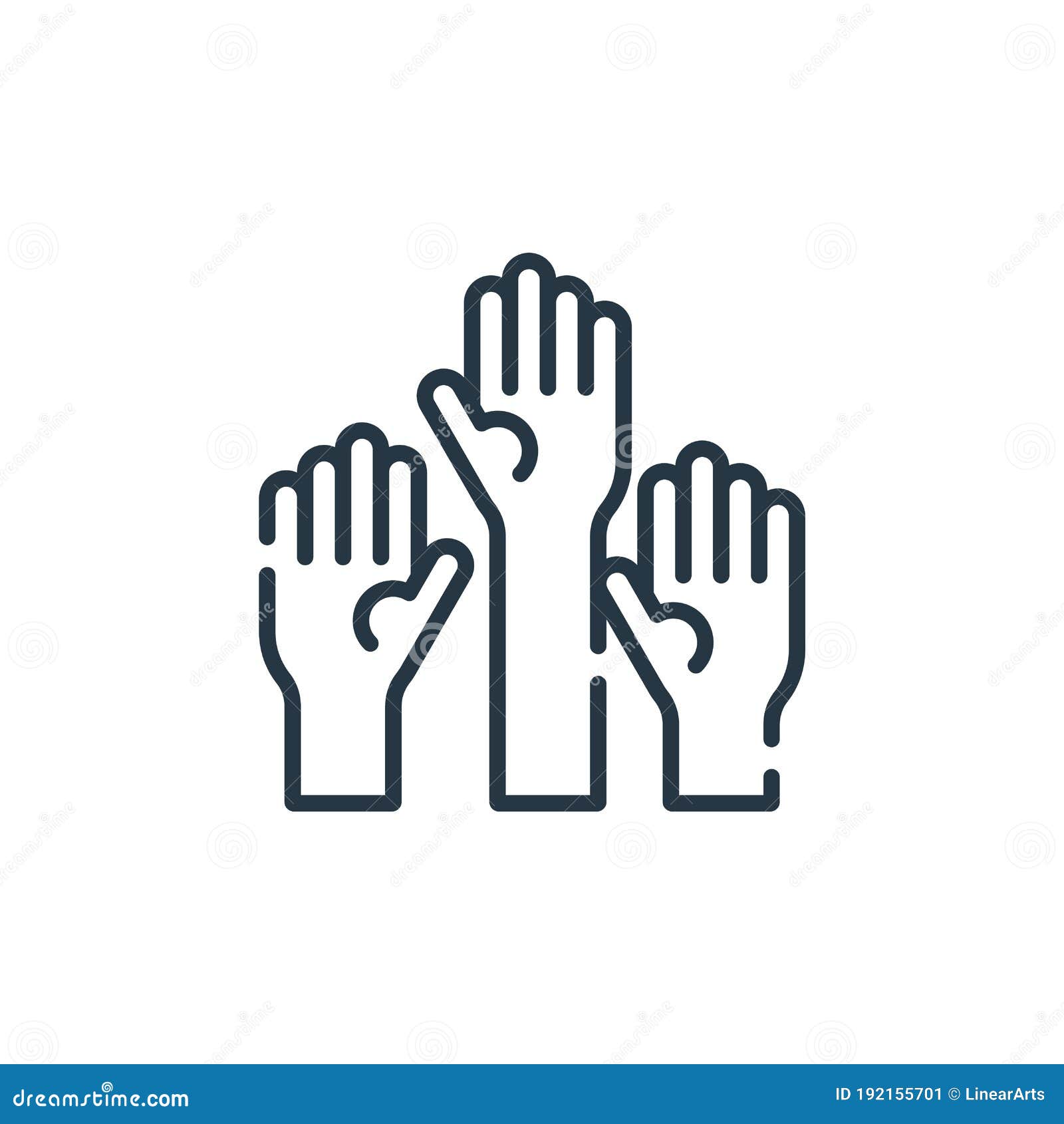 raise hand icon  from education concept. thin line  of raise hand editable stroke. raise hand linear sign for