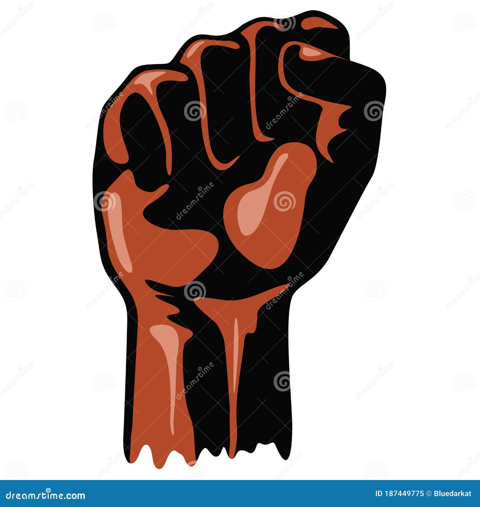 black power raised fists s slogan n  