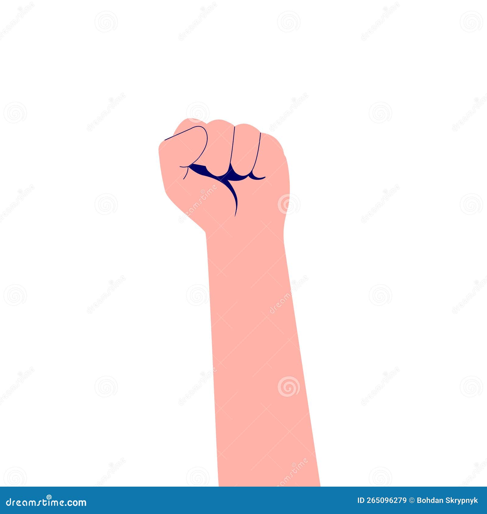 Raised Fist. Symbol of Revolutionary Protest Stock Vector 