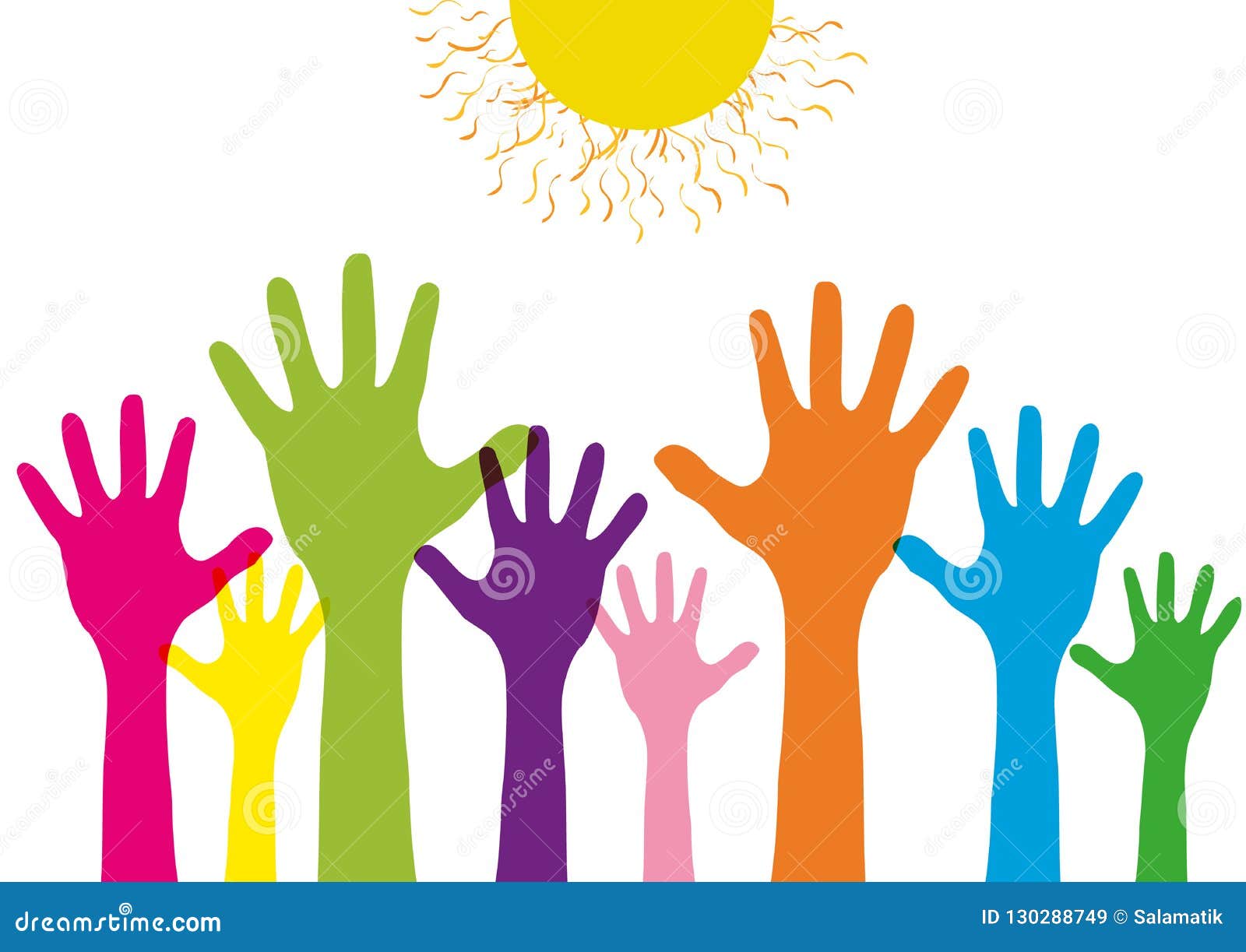 Download Raised Up Children`s Border With Colorful Silhouettes ...