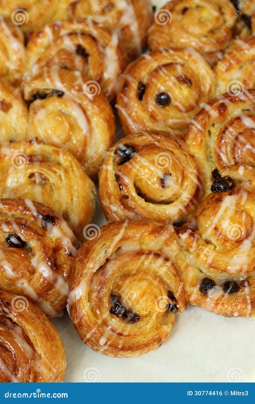 Raisin Sweet Danish Pastries Stock Photo Image of raisins, spiral