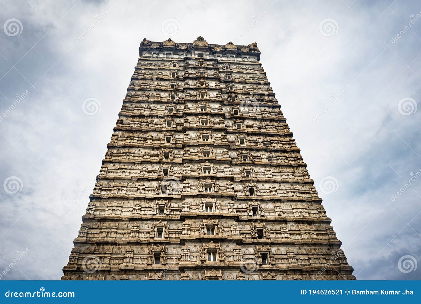 raja gopuram temple entrance at murdeshwar with flat sky