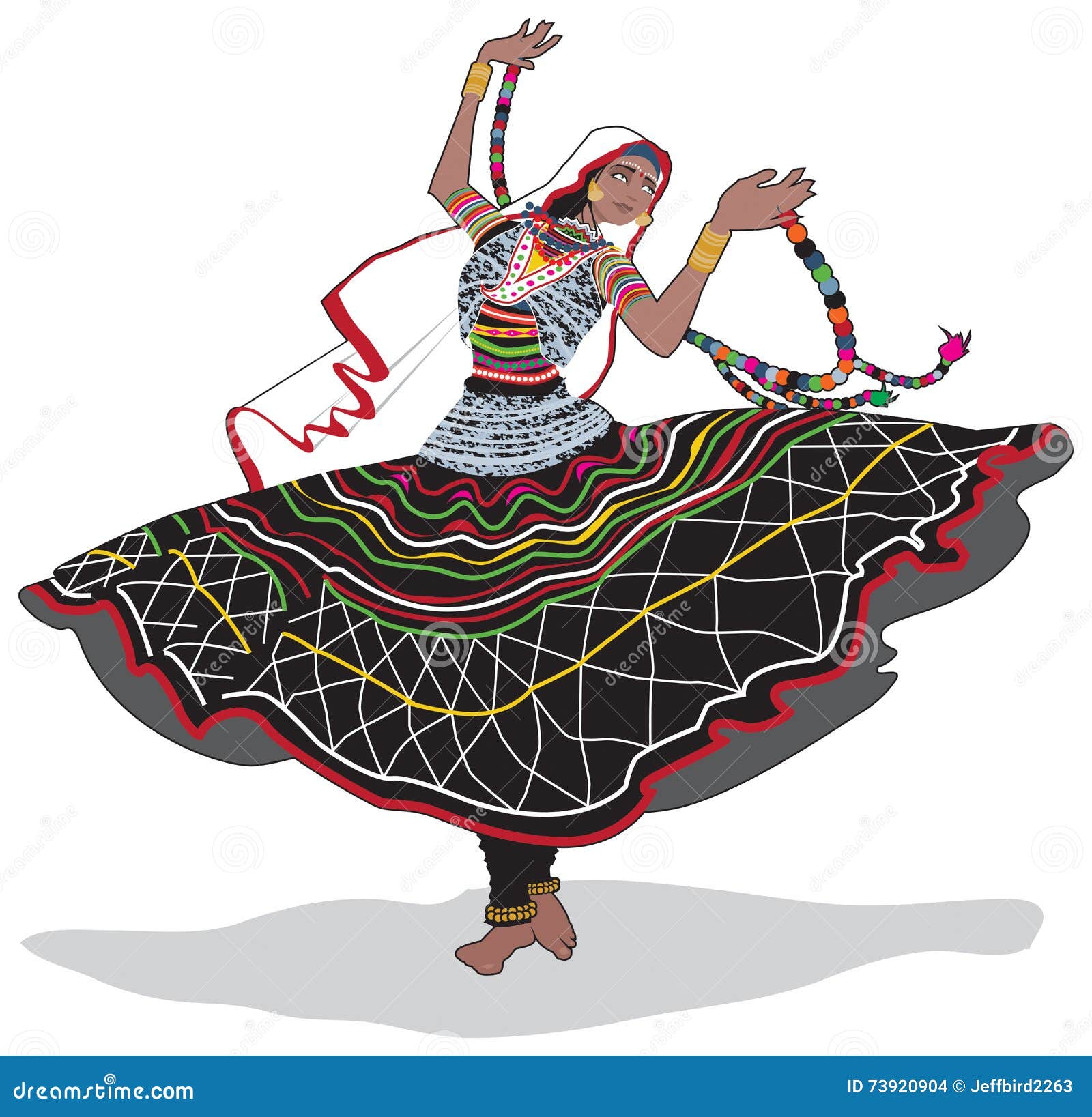 Rajasthani Dancer stock vector. Illustration of people - 73920904
