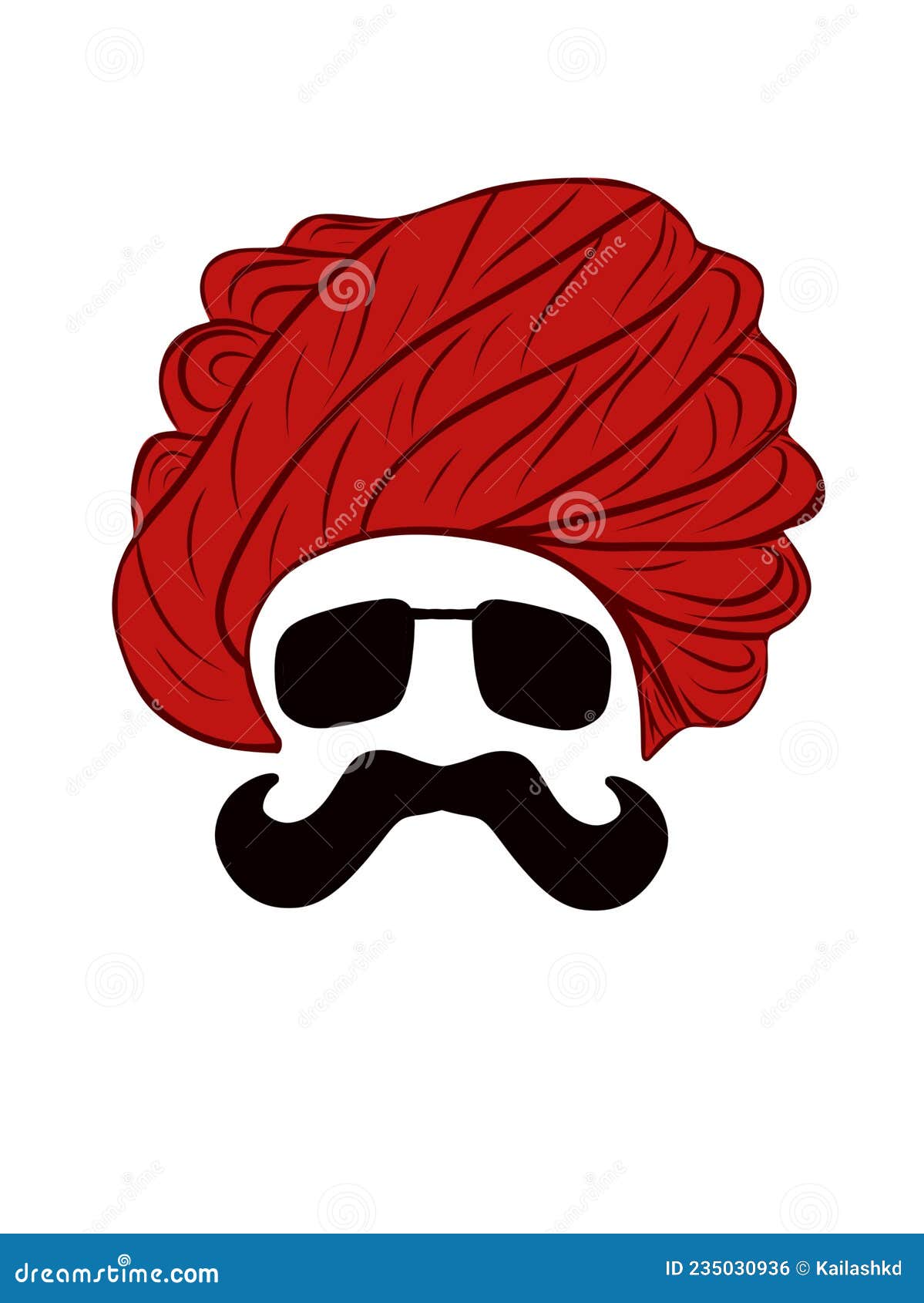 Rajasthani Man Concept Logo Design Stock Illustration Illustration of