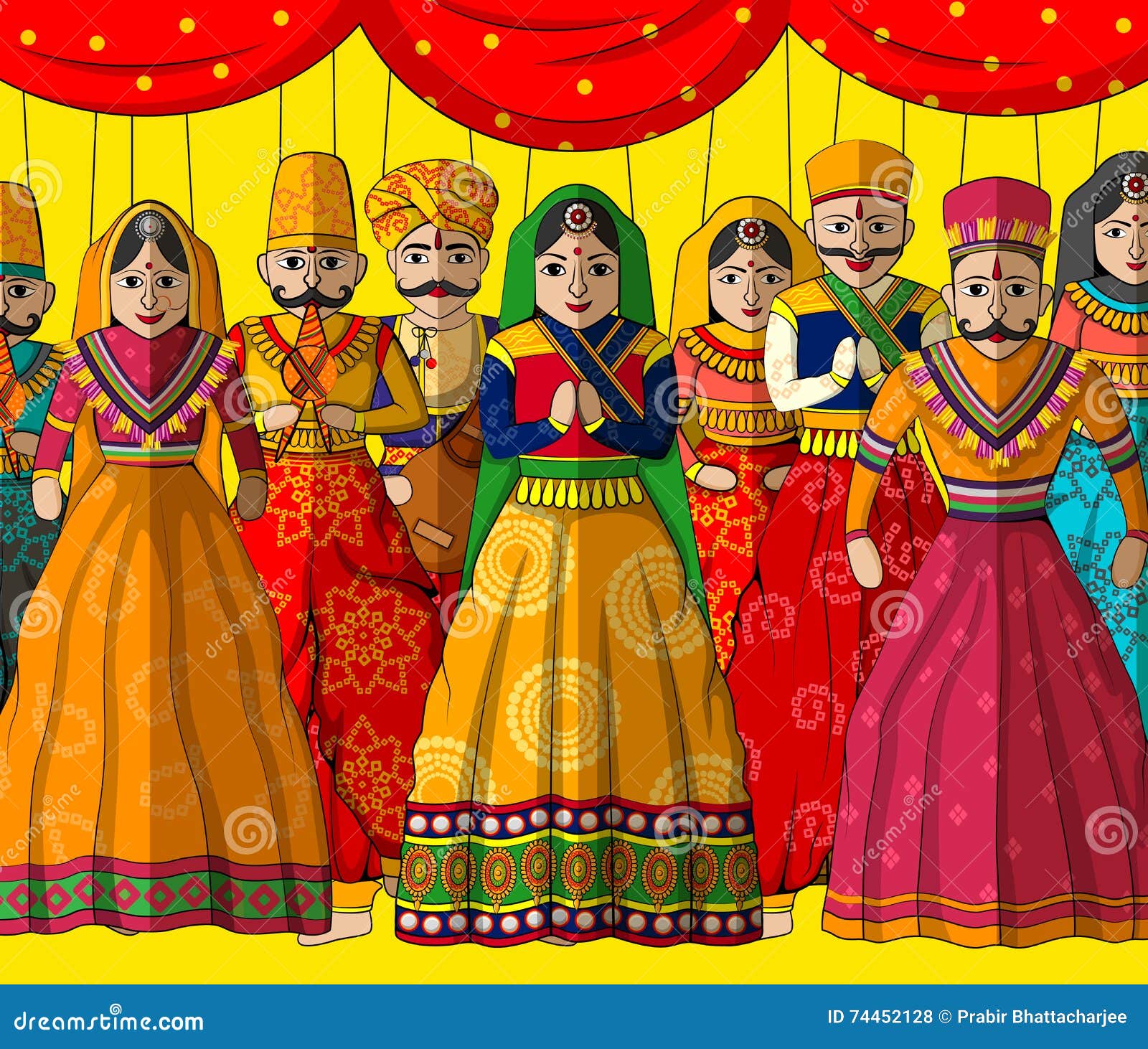 rajasthani puppet in indian art style
