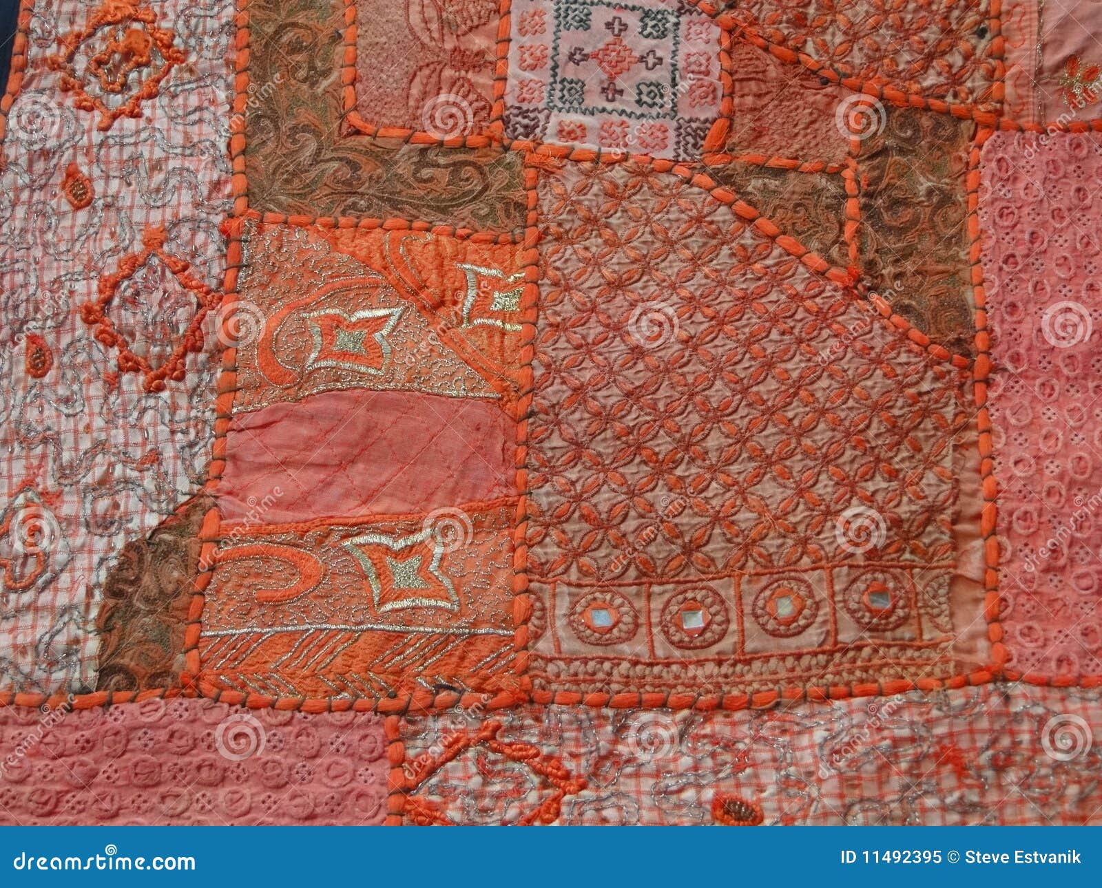 Rajasthani Wall Hanging Made of Quilted Saris Stock Image Image of