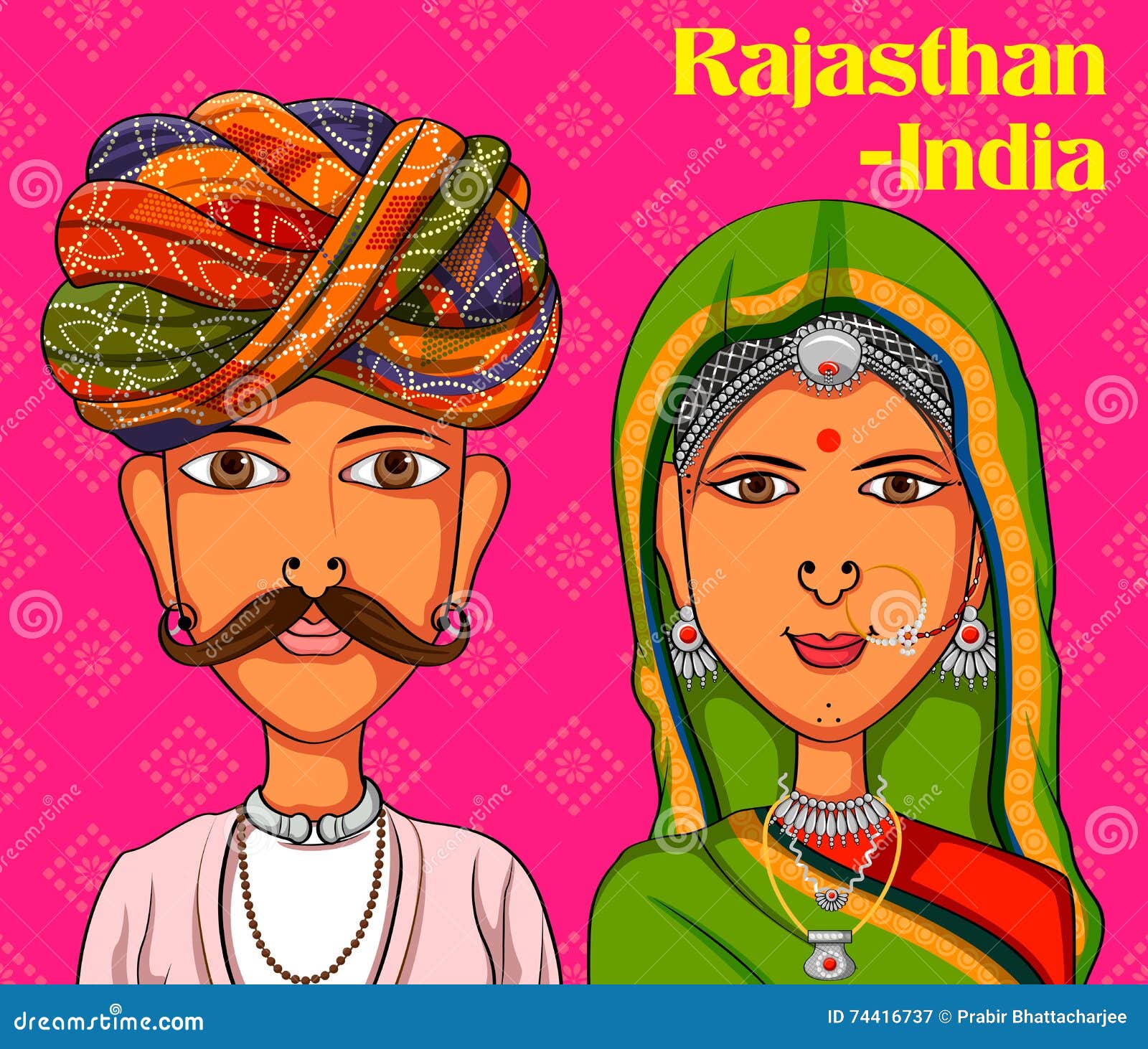 rajasthanii couple in traditional costume of rajasthan, india