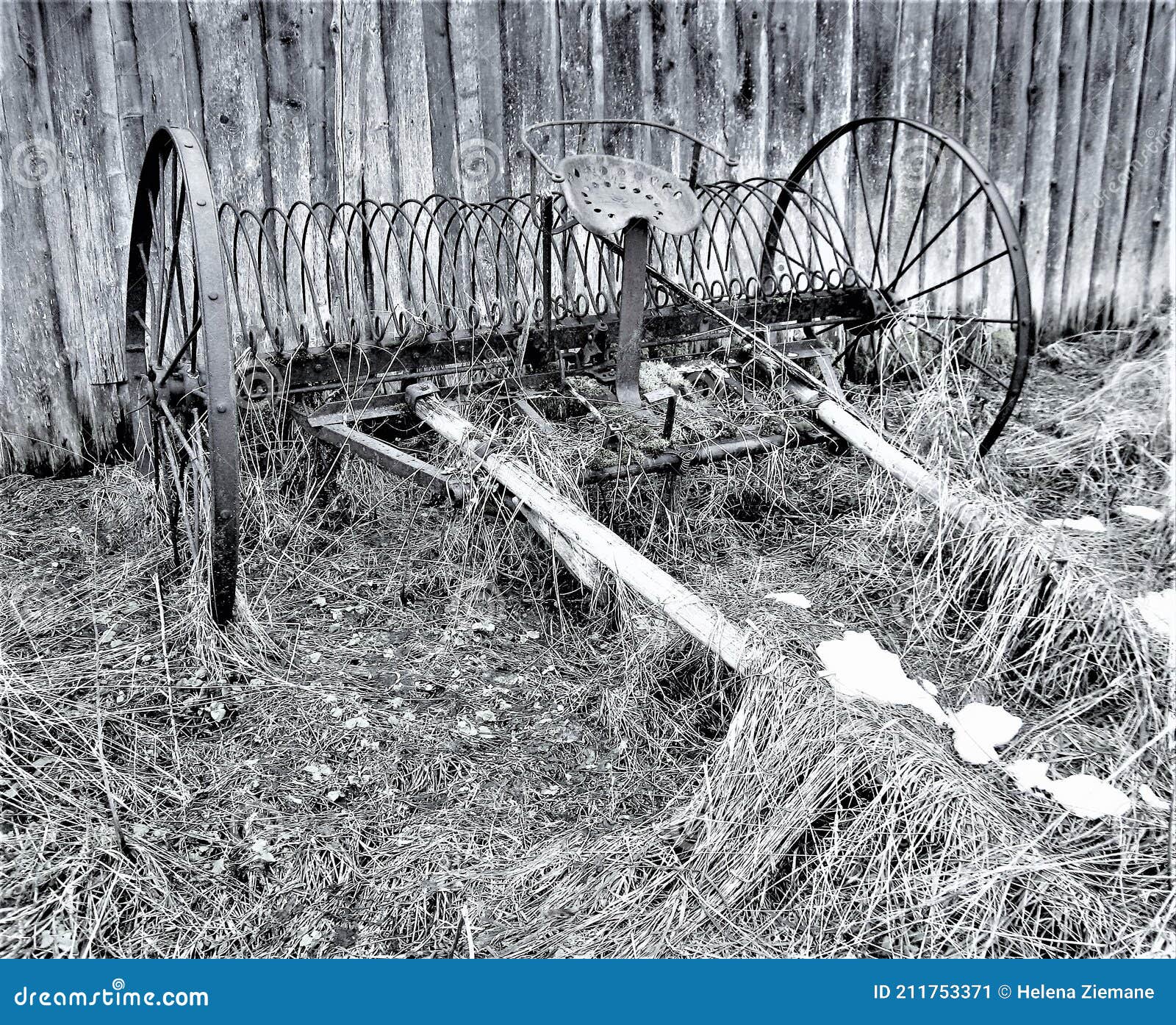 Raque Histórico De Feno Rake Grief Rake Costumava Ser Puxado Por Cavalo  Imagem de Stock - Imagem de usado, velho: 232204351