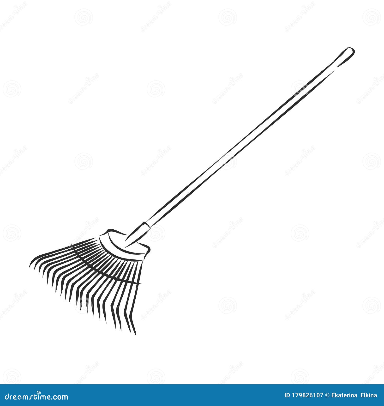 Rake For Gardening Vector Doodle Line Art Illustration, Sticker, Icon ...