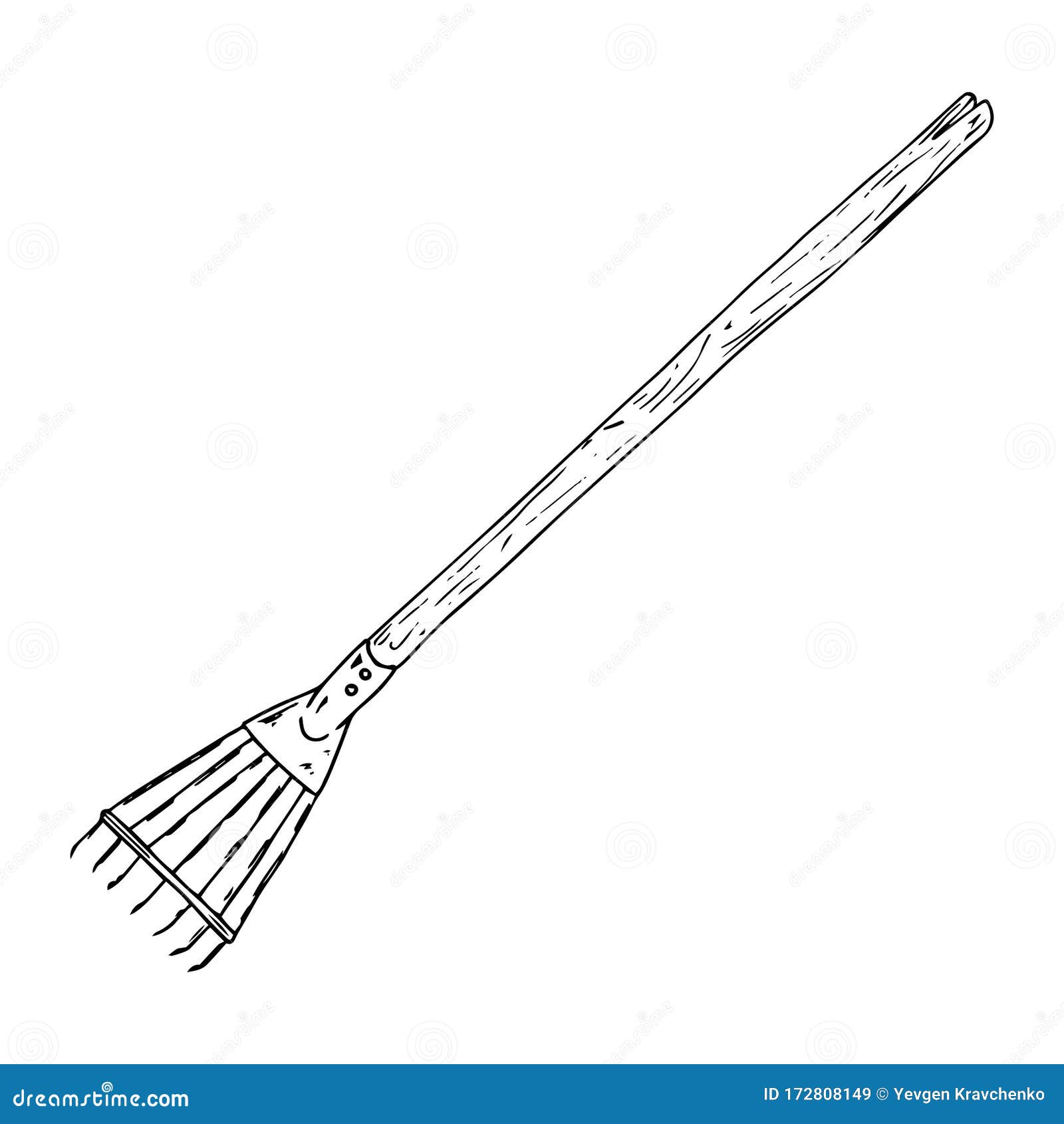 Rake for Leaves Icon. Vector Illustration of a Garden Rake Stock Vector ...