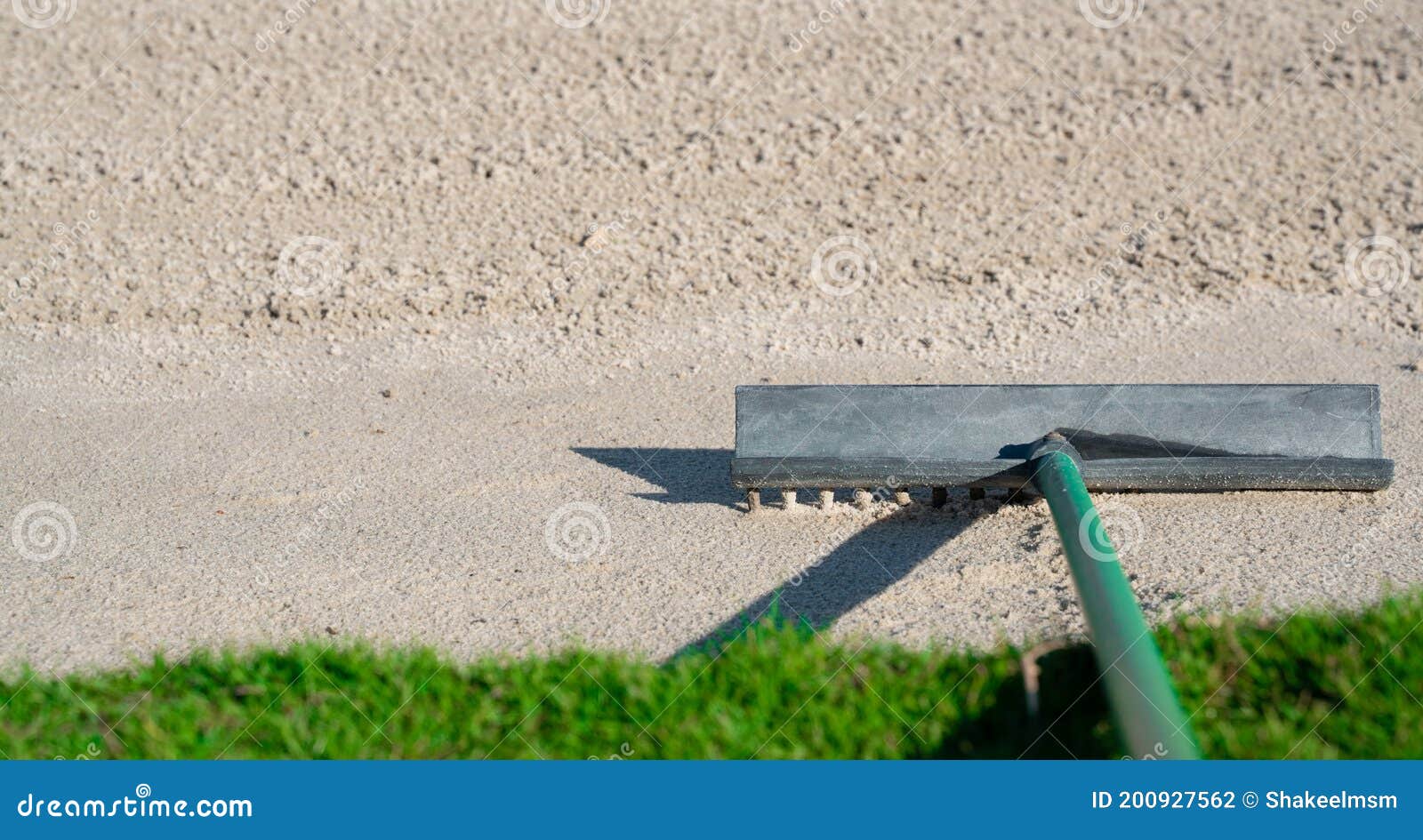 Rake in the Sand Trap on a Golf Course Stock Photo Image of equipment