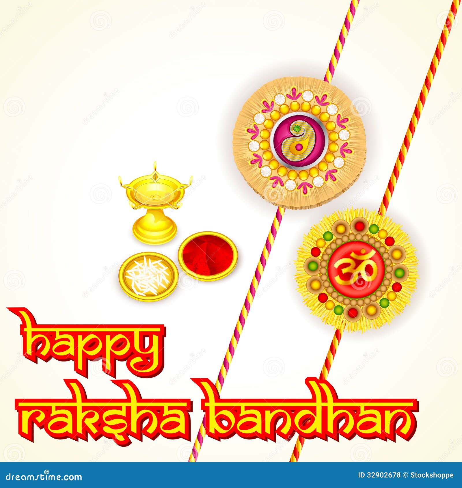 Rakhi Pooja Thali for Raksha Bandhan Stock Vector - Illustration ...