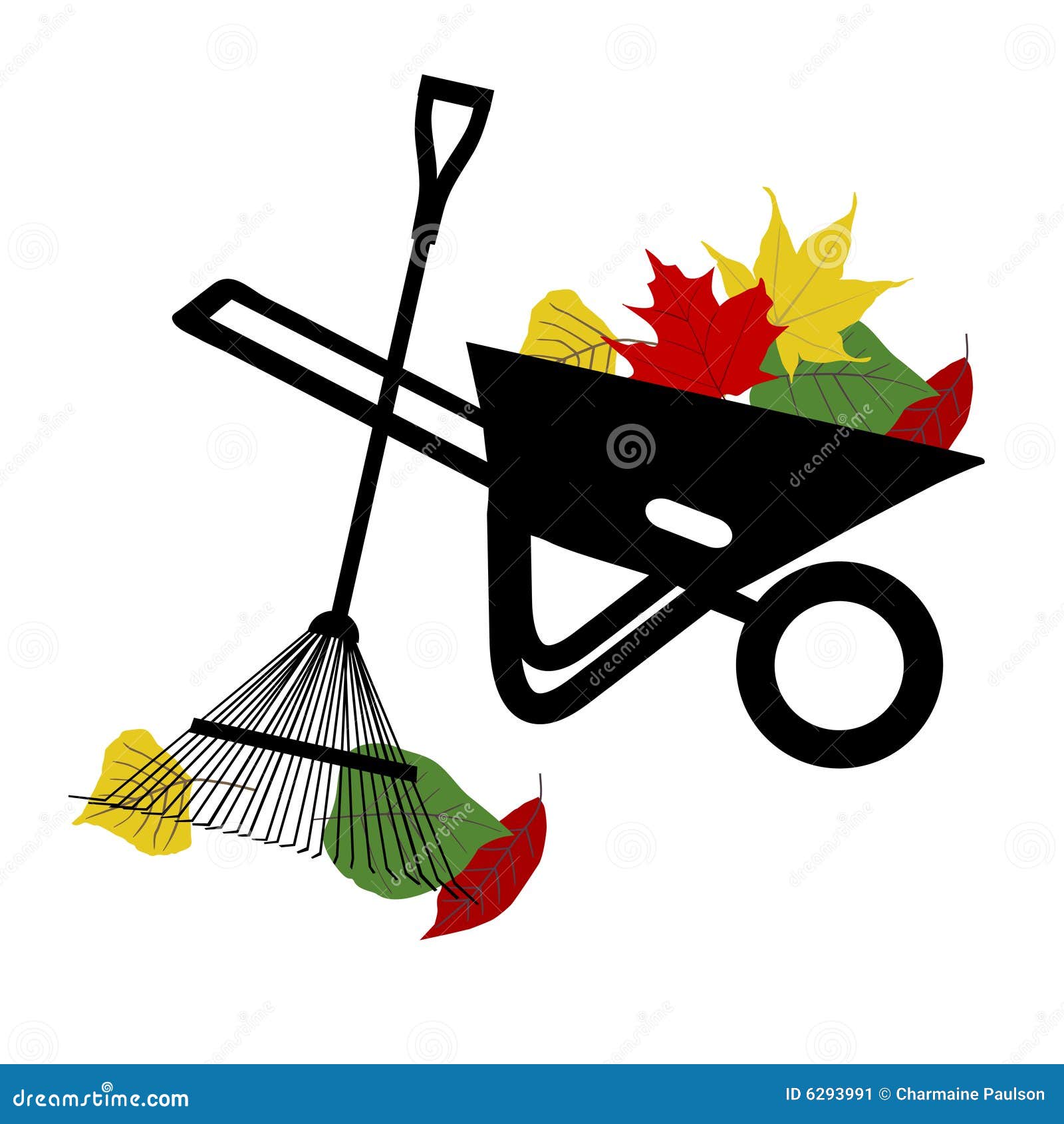 Raking Leaves stock vector. Illustration of beauty, assorted - 6293991