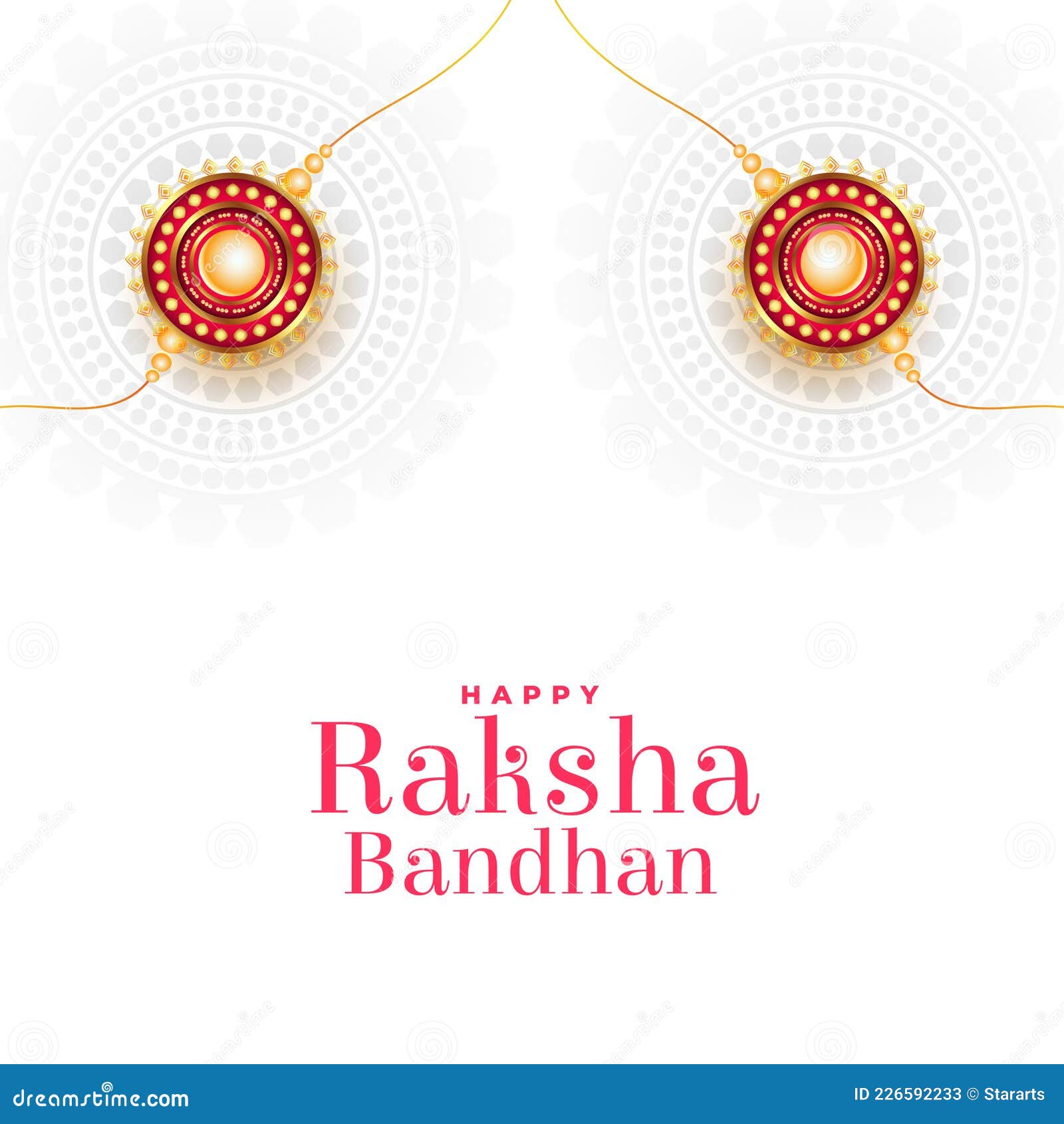 Raksha Bandhan Wishes Card with Rakhi on White Background Stock Vector -  Illustration of ceremony, hindu: 226592233