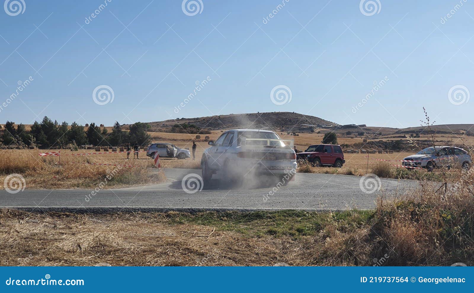 Rally Car during a Dangerous Turn at a Race Editorial Stock Image