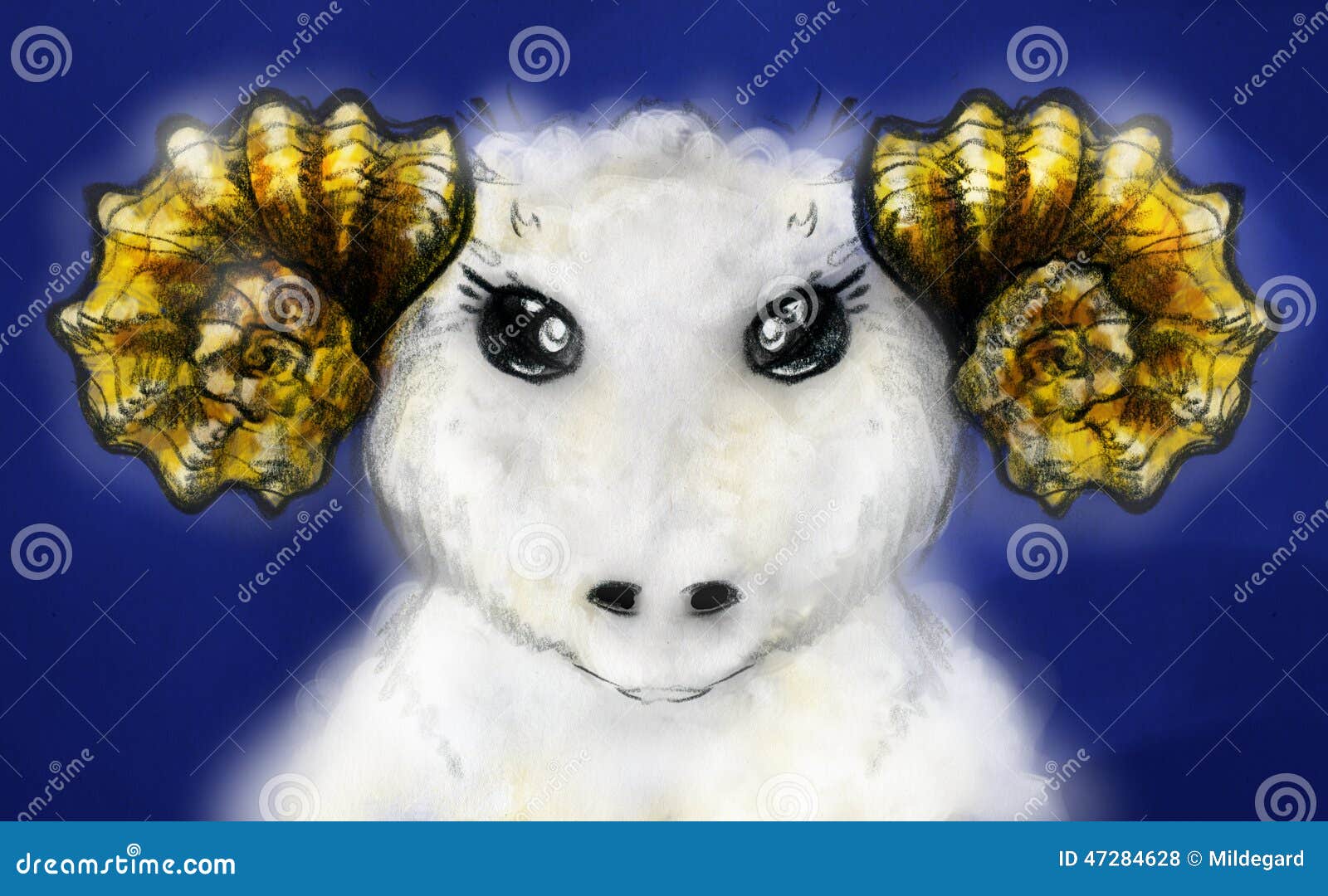 RAM blanche illustration stock. Illustration du artistique - 47284628