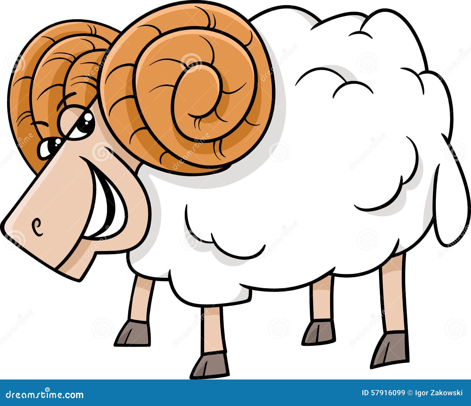 Ram farm animal cartoon stock vector. Illustration of smile - 57916099