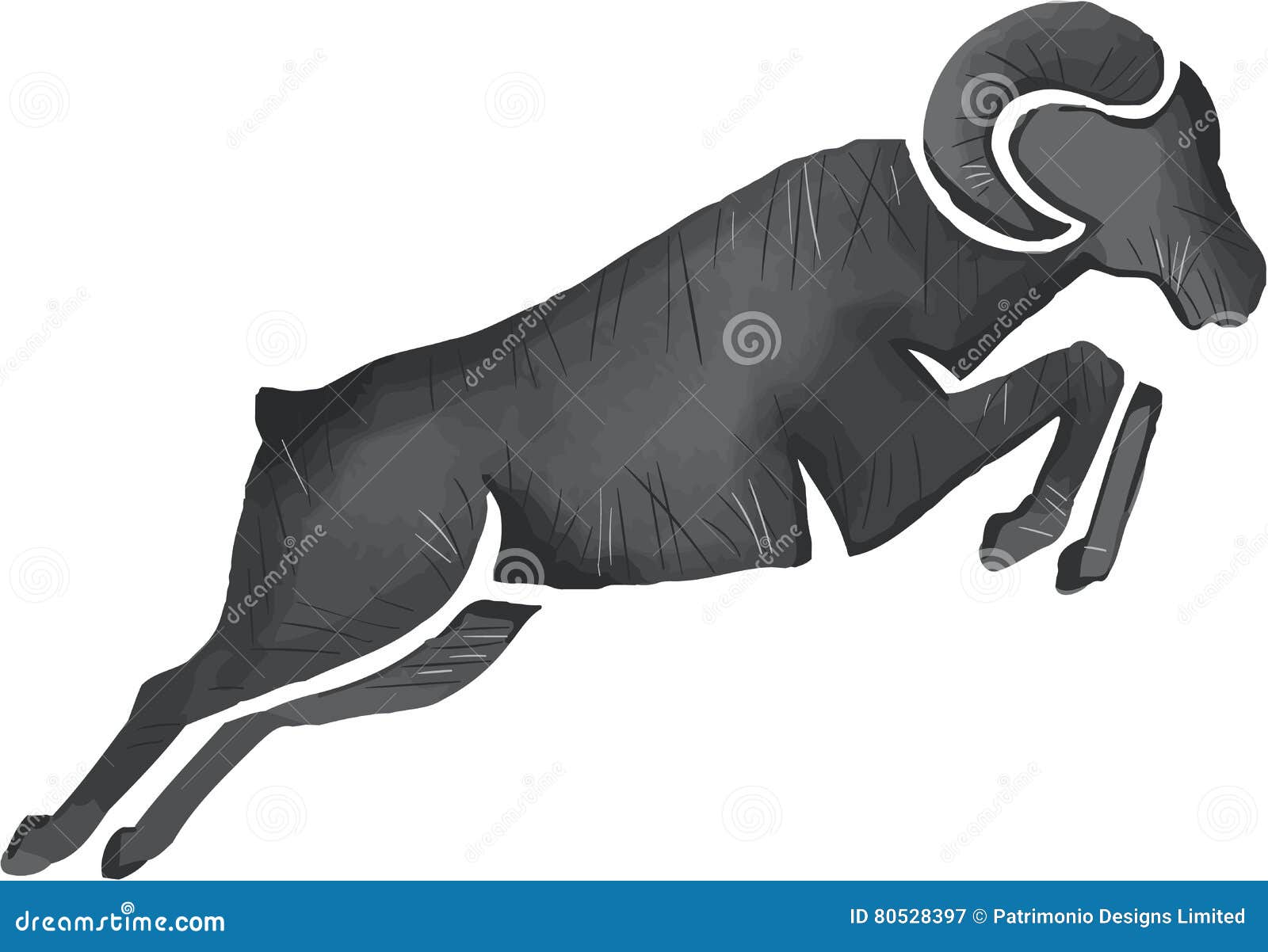 Download Ram Goat Silhouette Jumping Watercolor Stock Vector ...