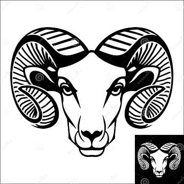 Ram head logo or icon stock vector. Illustration of close - 45907831