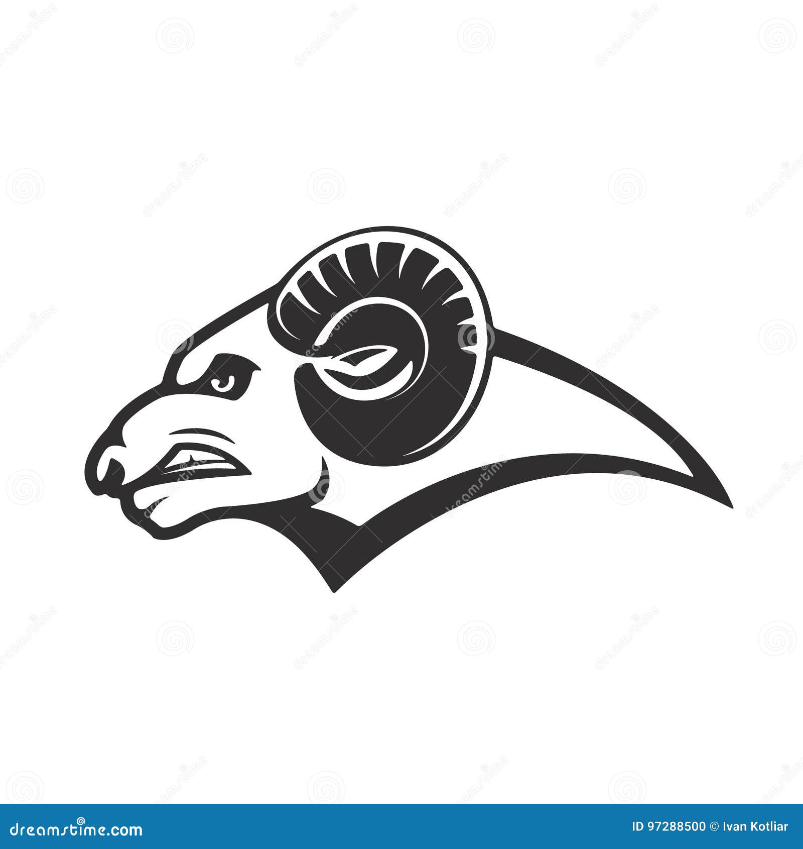 Download Ram Icon Isolated On White Background. Mutton Head. Design ...