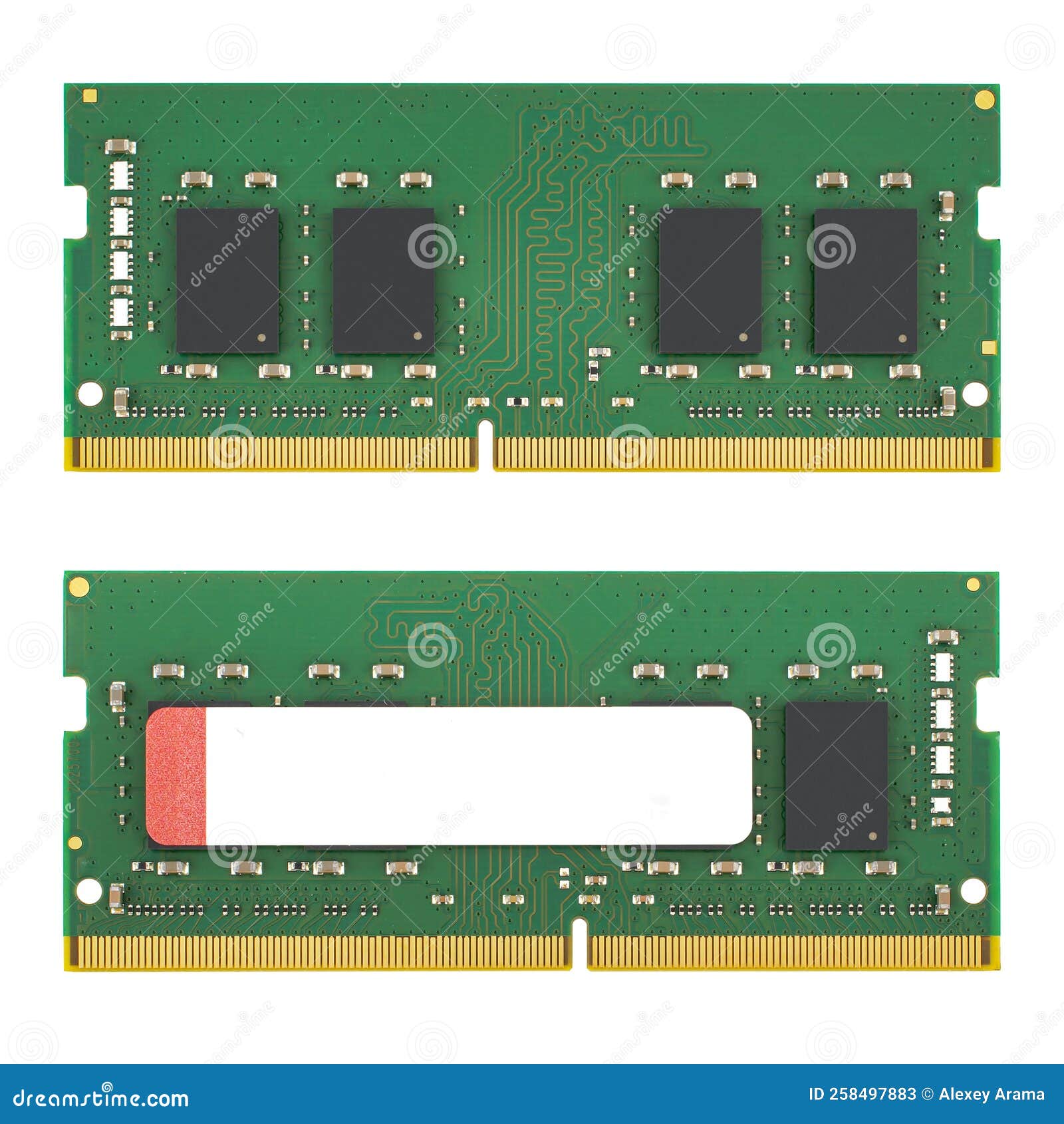 ram for laptop so-dimm ddr4, on a white background in isolation, view from two sides