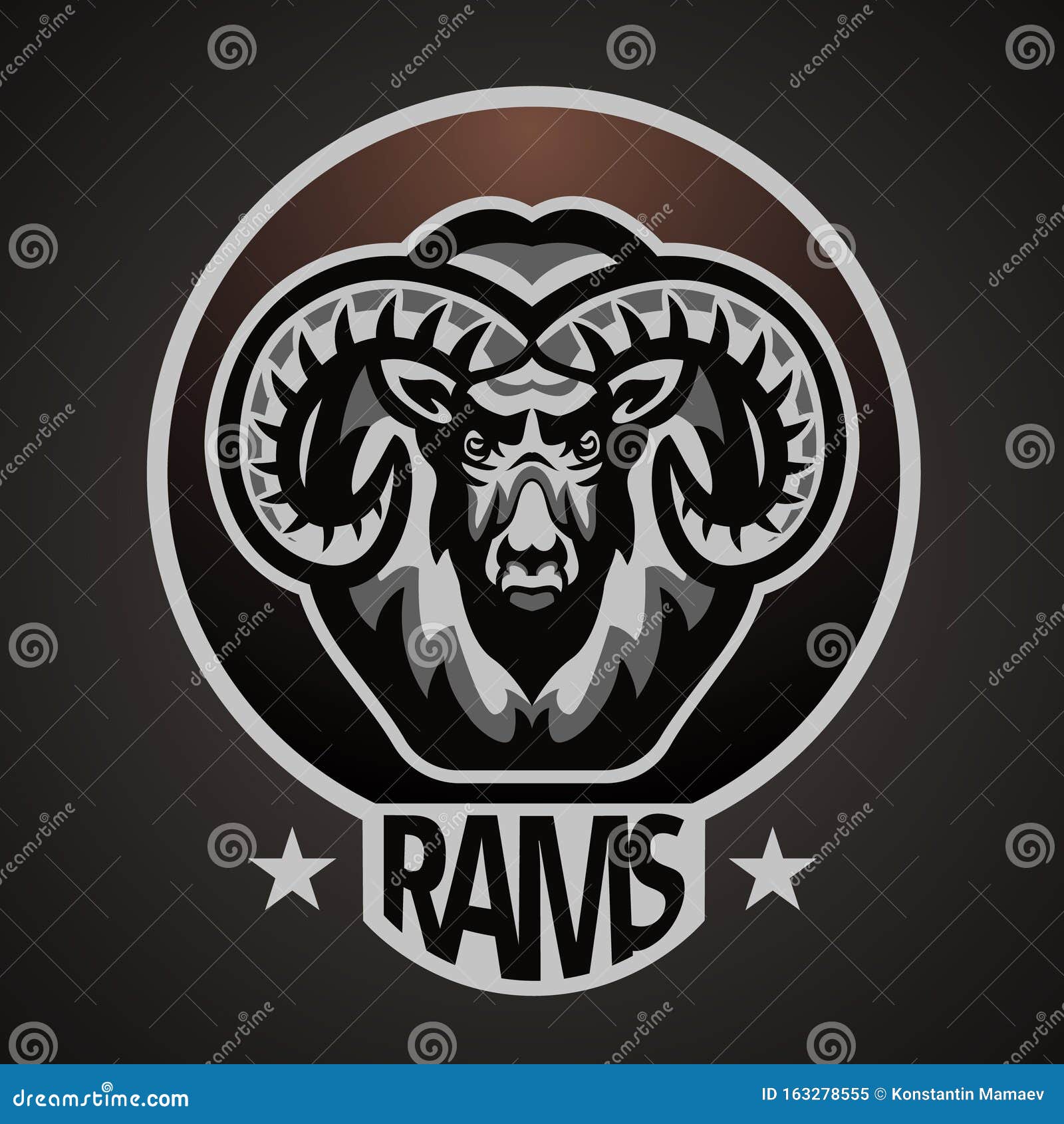 Ram, Logo Del Equipo De La Mascota De La Cabra Dentro Del Círculo,  Ilustración En Color Ilustración del Vector - Ilustración de granja,  horned: 163278555
