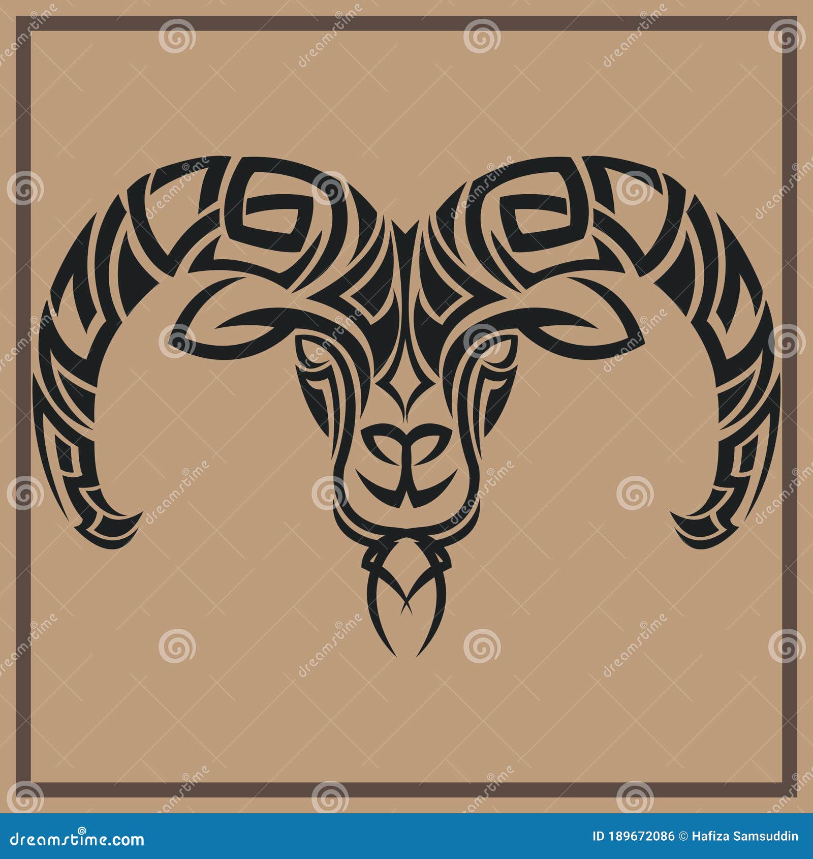 Ram tattoo design Vector Image  1433633  StockUnlimited