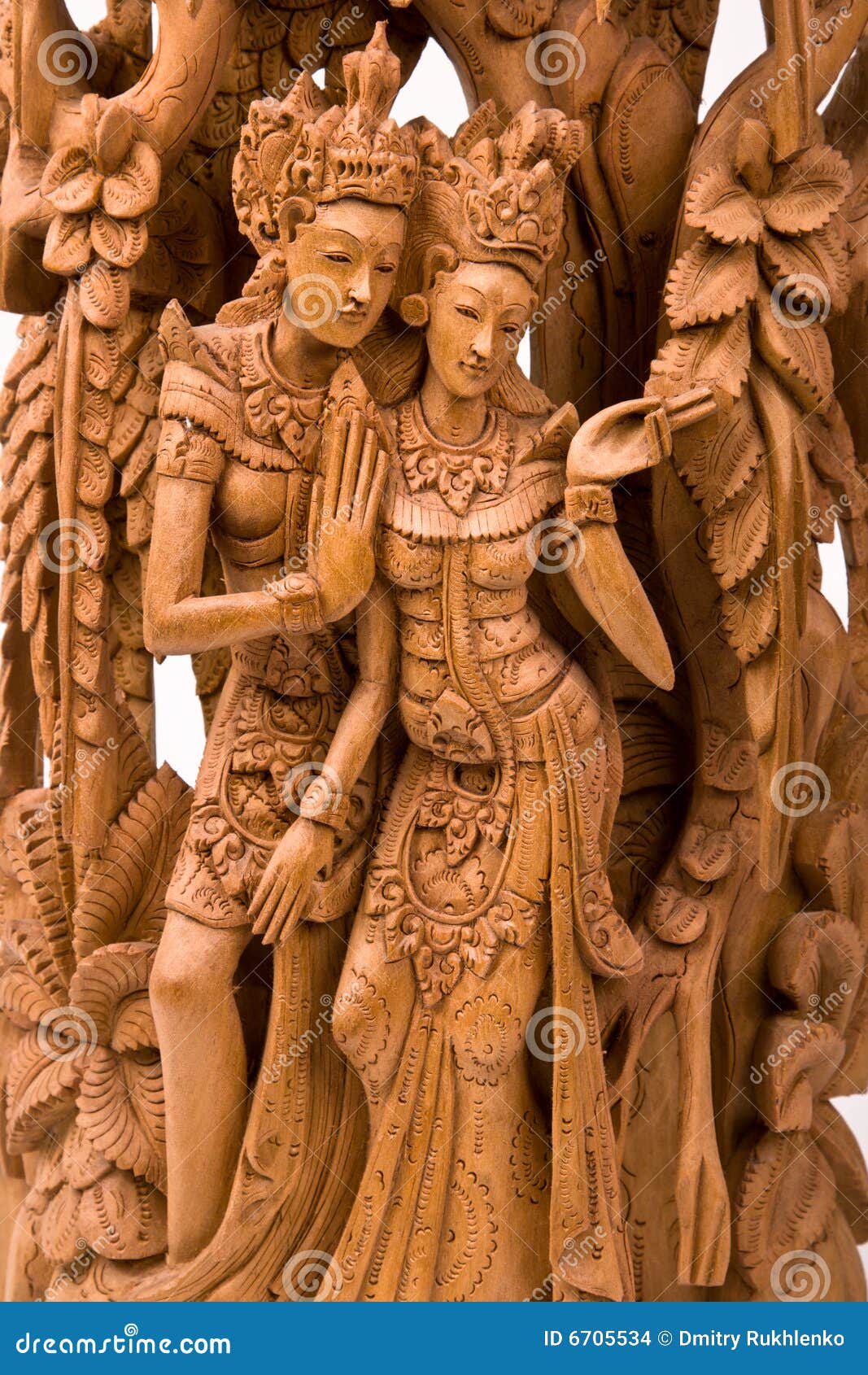 rama and his wife sita wood carving