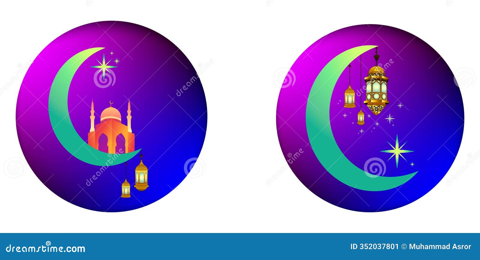 ramadan eid gradient mesh set