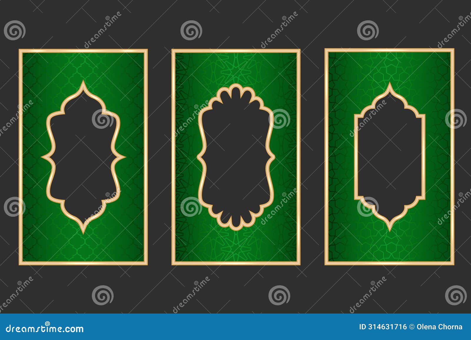 ramadan islamic arch frame with ornament.  muslim traditional door  for wedding invitation post and