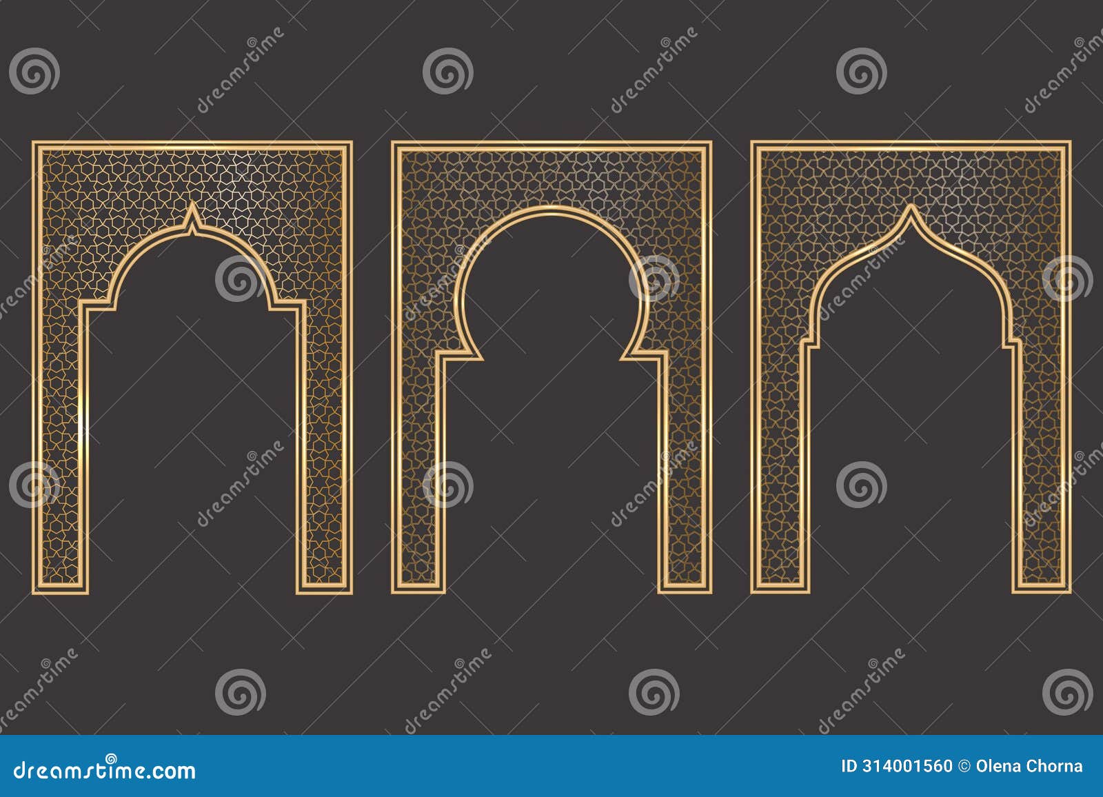ramadan islamic arch frame with ornament.  muslim traditional door  for wedding invitation post and