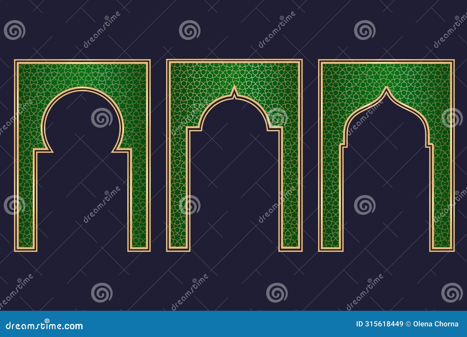 ramadan islamic arch frame with ornament.  muslim traditional door  for wedding invitation post and