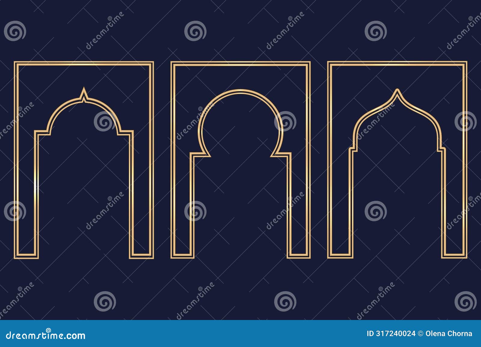 ramadan islamic arch frame.  muslim traditional door  for wedding invitation post and templates